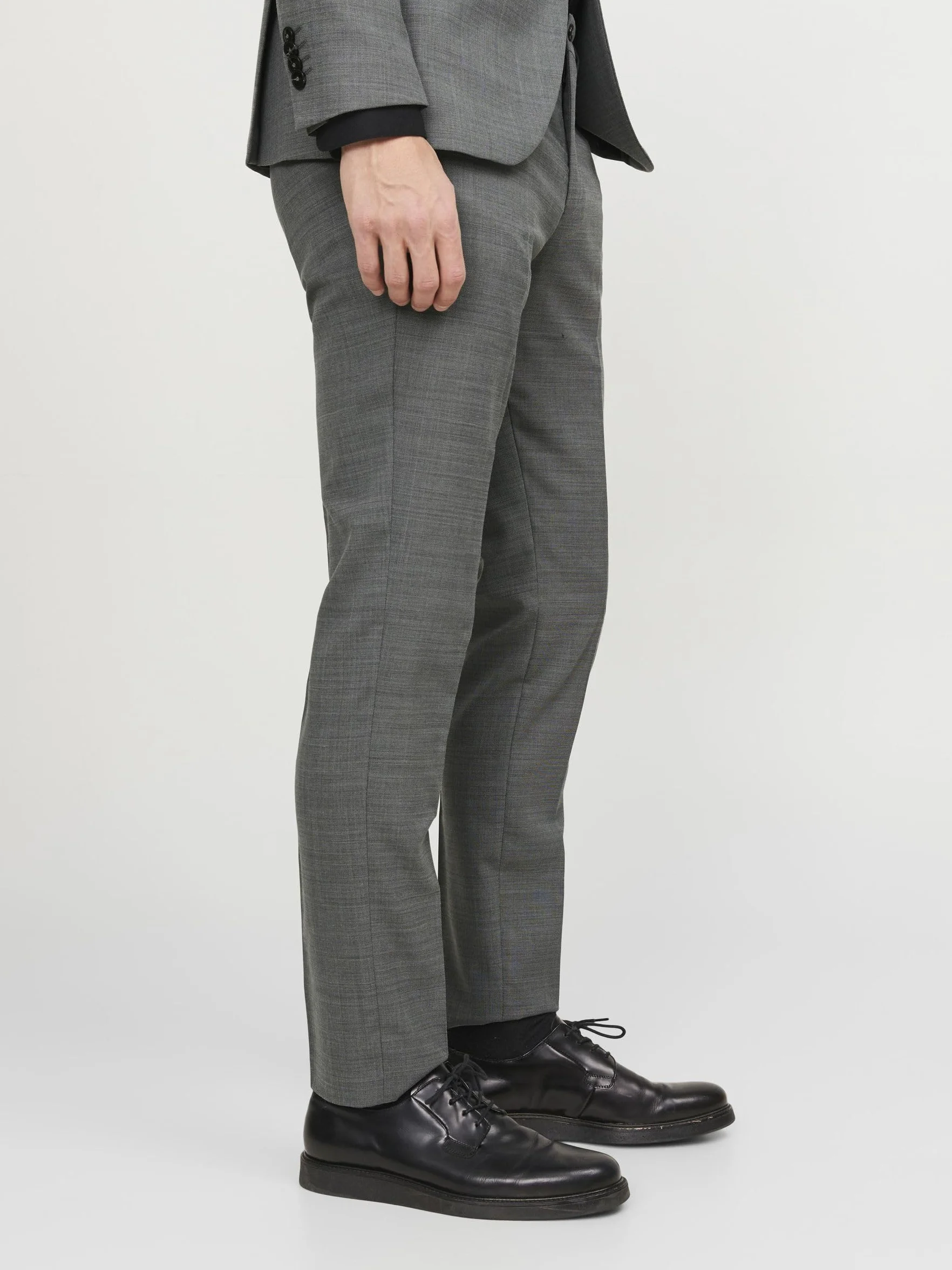JACK & JONES PREMIUM Męskie spodnie do garnituru Jprsolaris Trouser Noos, jasnoszary melanżowy, 56 PL