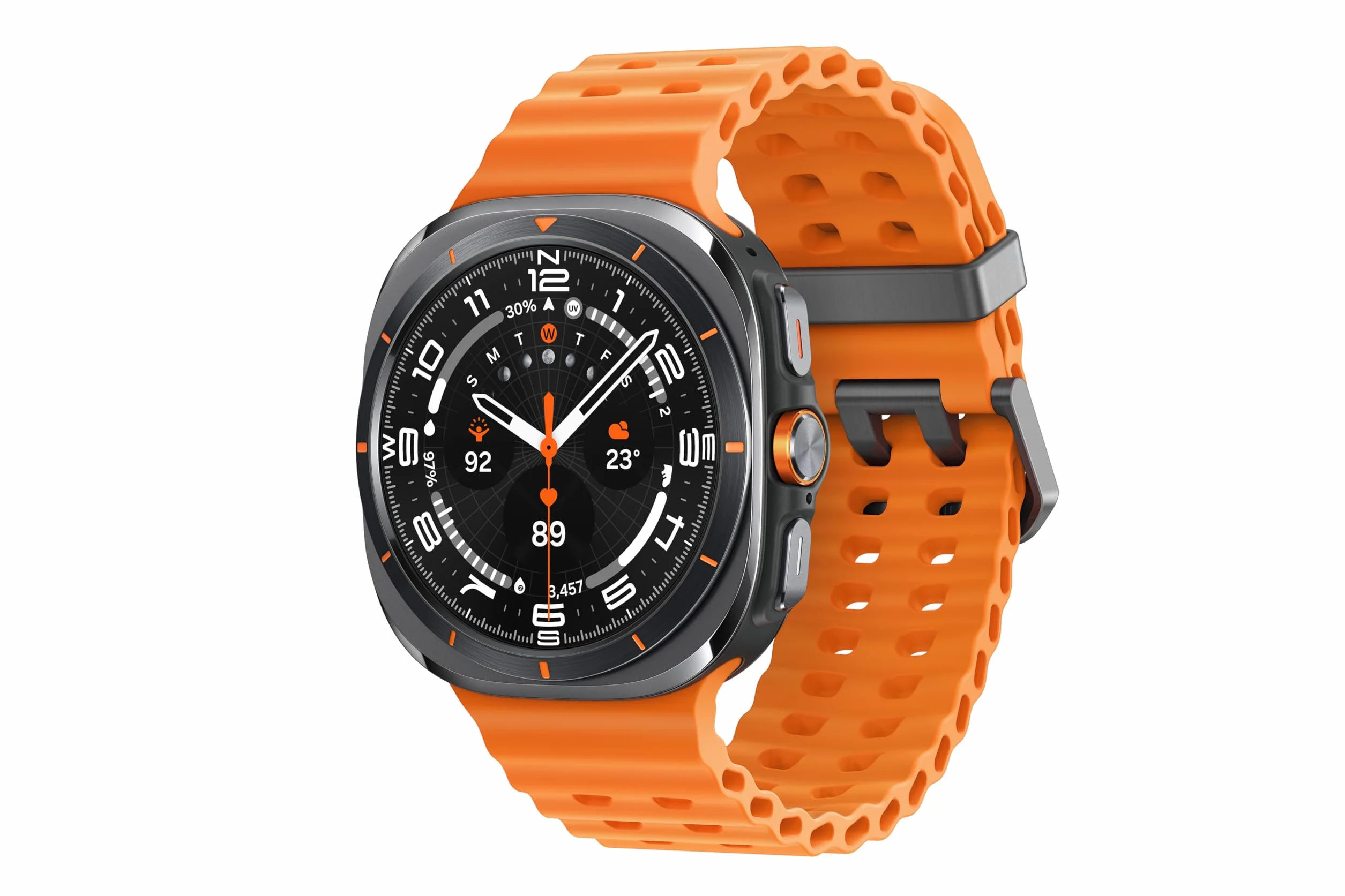 Samsung Galaxy Watch Ultra Smartwatch - wersja 2025, 47 mm, szary tytanowy, LTE (wersja CAD i) - trwała tytanowa obudowa, konstrukcja poduszki, szybki przycisk, monitorowanie zdrowia oparte