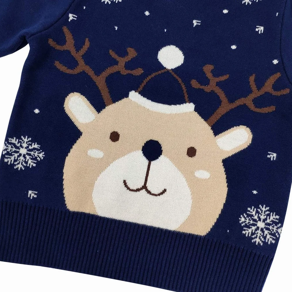JiAmy Dziecięcy świąteczny sweter świąteczny sweter bluzy dla dziewczynek chłopców, J, 2 lat