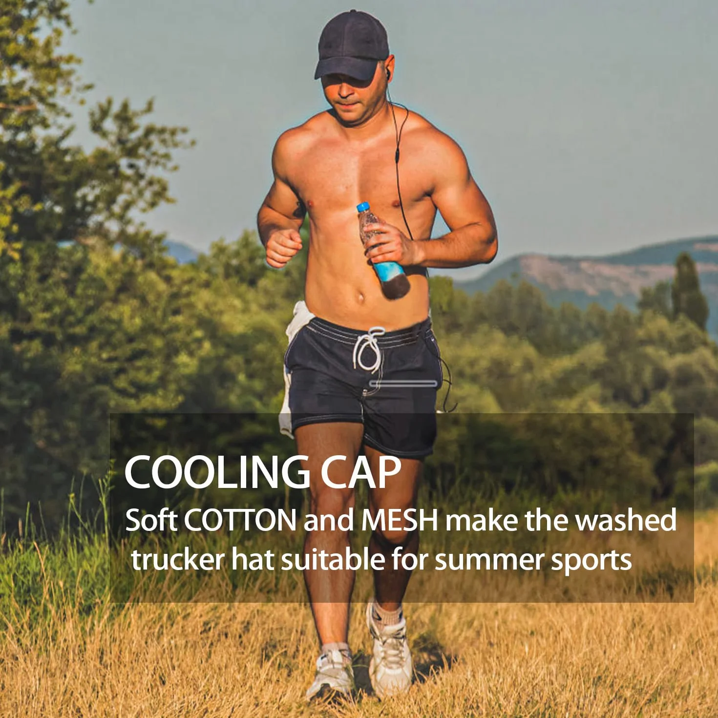 Zylioo Czapka XXL Vintage Trucker Cap na dużą głowę, sprana czapka do biegania, rozmiar 60-65 cm, letnia czapka z daszkiem