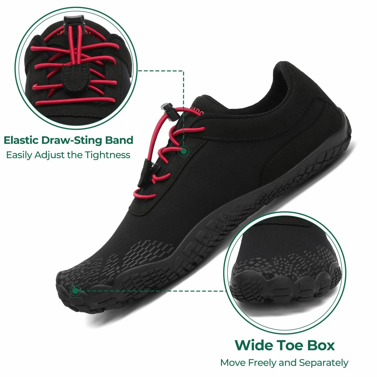 SAGUARO Mężczyźni Kobiety Antypoślizgowe Fivefingers Minimalistyczne Buty Barefoot, Gr 36-48 EU