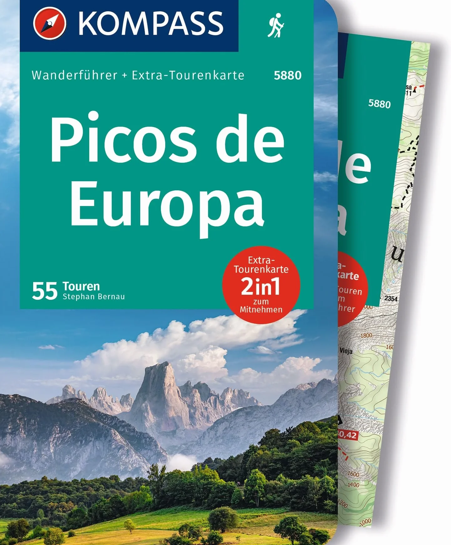 KOMPASS Wanderführer Picos de Europa, 55 Touren mit Extra-Tourenkarte: GPS-Daten zum Download: 5880