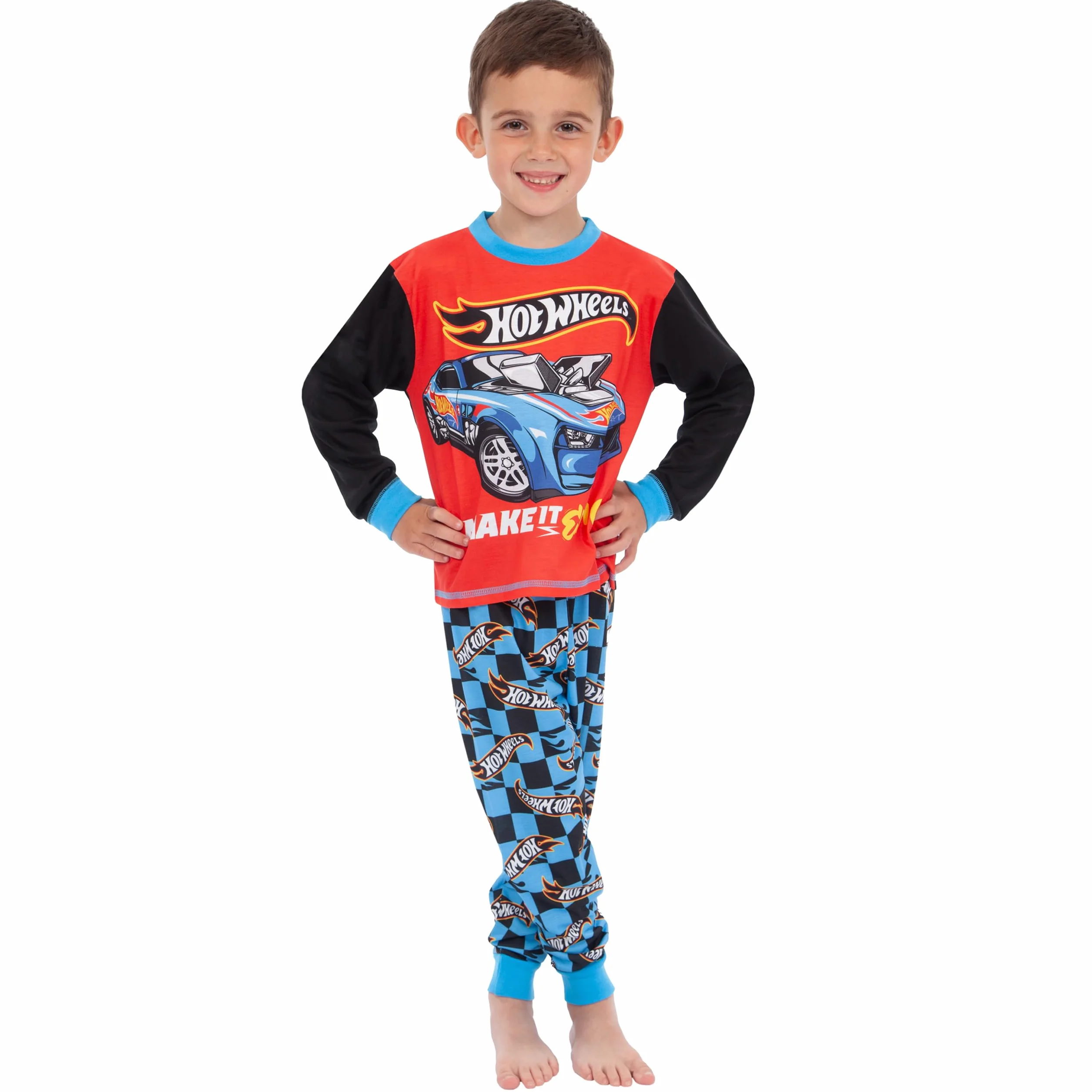 Hot Wheels Piżamy | Piżamy Z Samochodami Wyścigowymi Dla Chłopców | Wyścigowe Piżamy Dla Chłopców