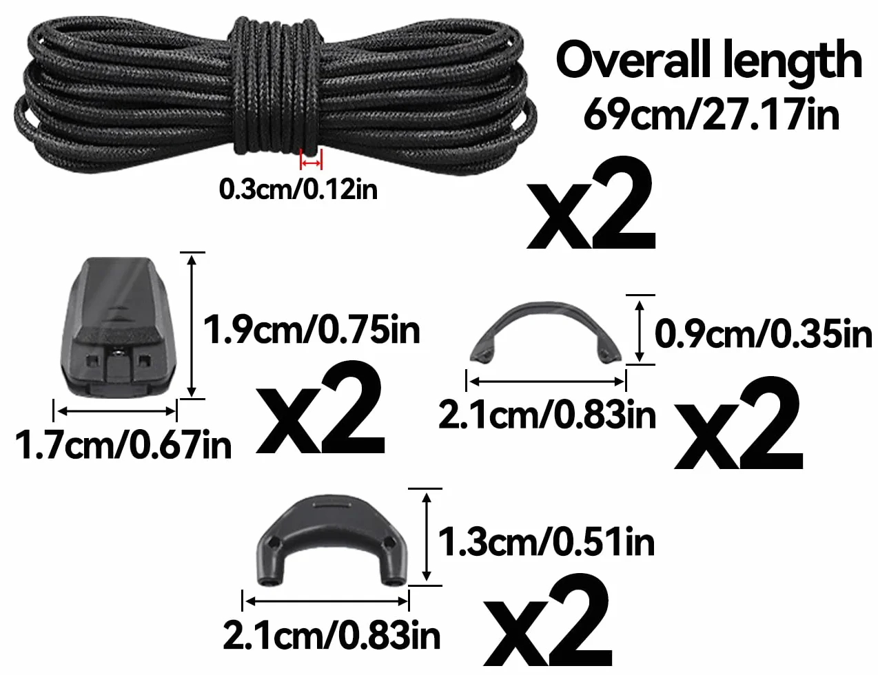 Zestaw sznurowadeł bez wiązania, szybkie zapięcie, cienkie paski na buty, kompatybilne z Salomon Shoelaces Laces, dla kobiet, mężczyzn, dzieci (czarne)