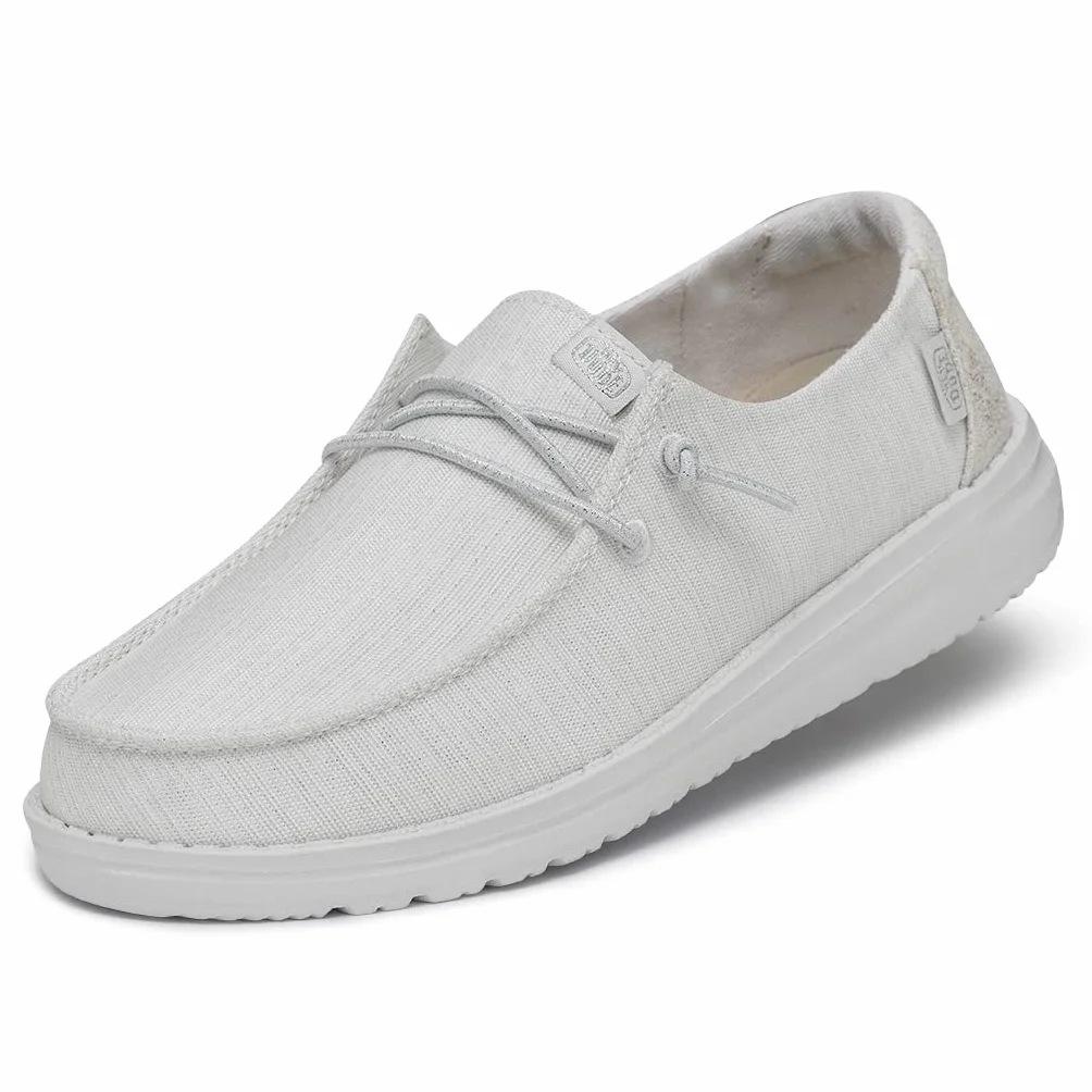 Hey Dude Wendy Youth Glitter Moccasin, Cloud Dust, 33 EU, Cloud Dust, 33 EU