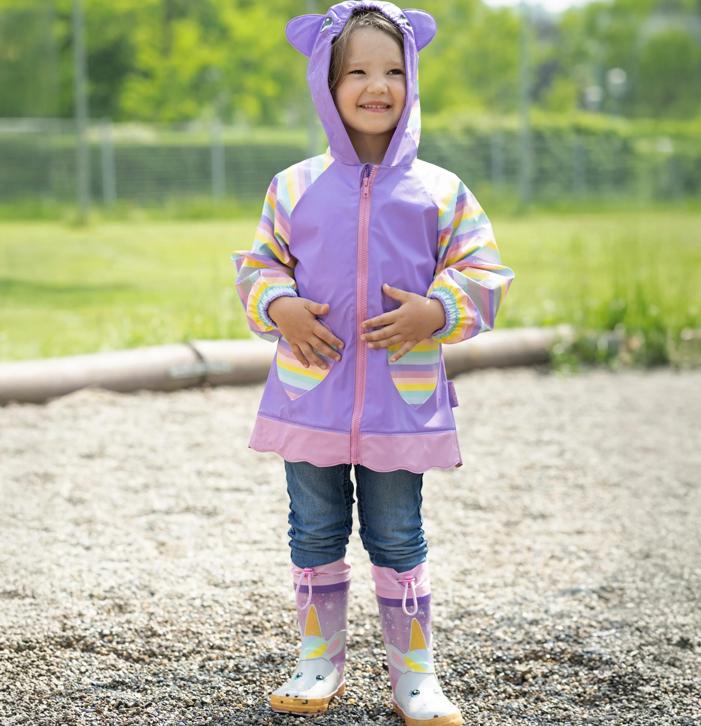 Playshoes Płaszcz przeciwdeszczowy Uniseks - dzieci Regenjacke Einhorn