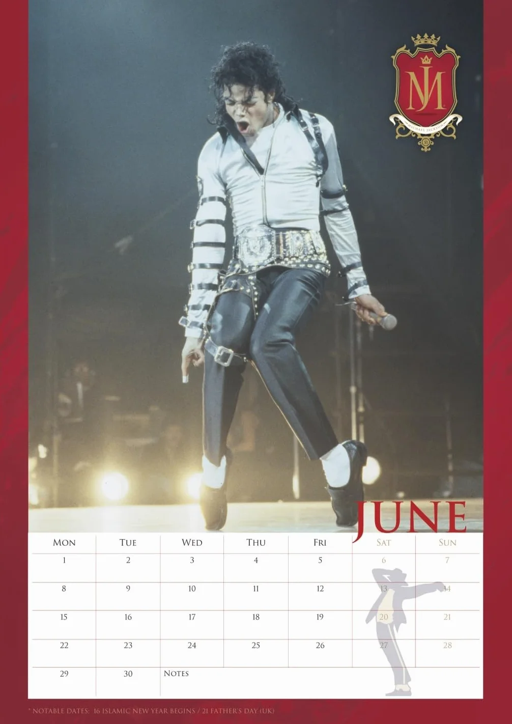 Michael Jackson Posterkalender 2026: Musikalische Begleitung durch das ganze Jahr mit der Pop-Legende Michael Jackson als Wandkalender.