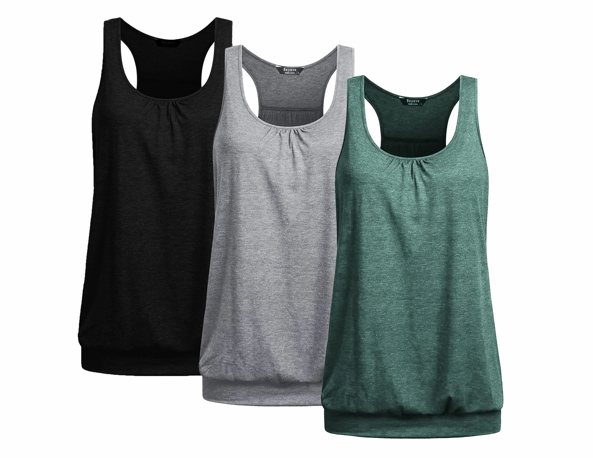 UNibelle Tank Top damska koszulka do jogi, bez rękawów, koszulka typu racerback, koszulka fitness, S-XXXL