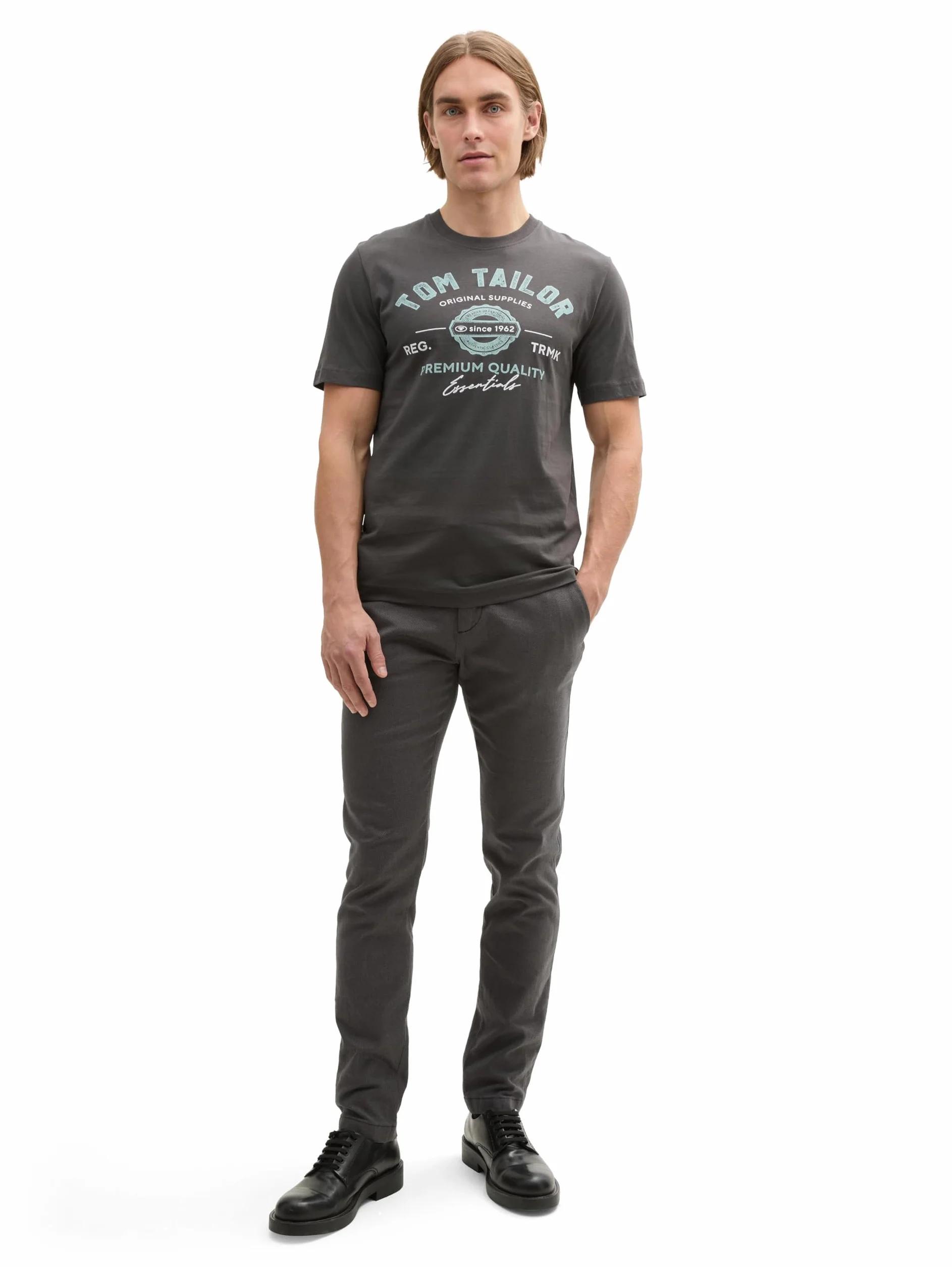 TOM TAILOR 1008637 T-shirt z nadrukiem logo Mężczyźni