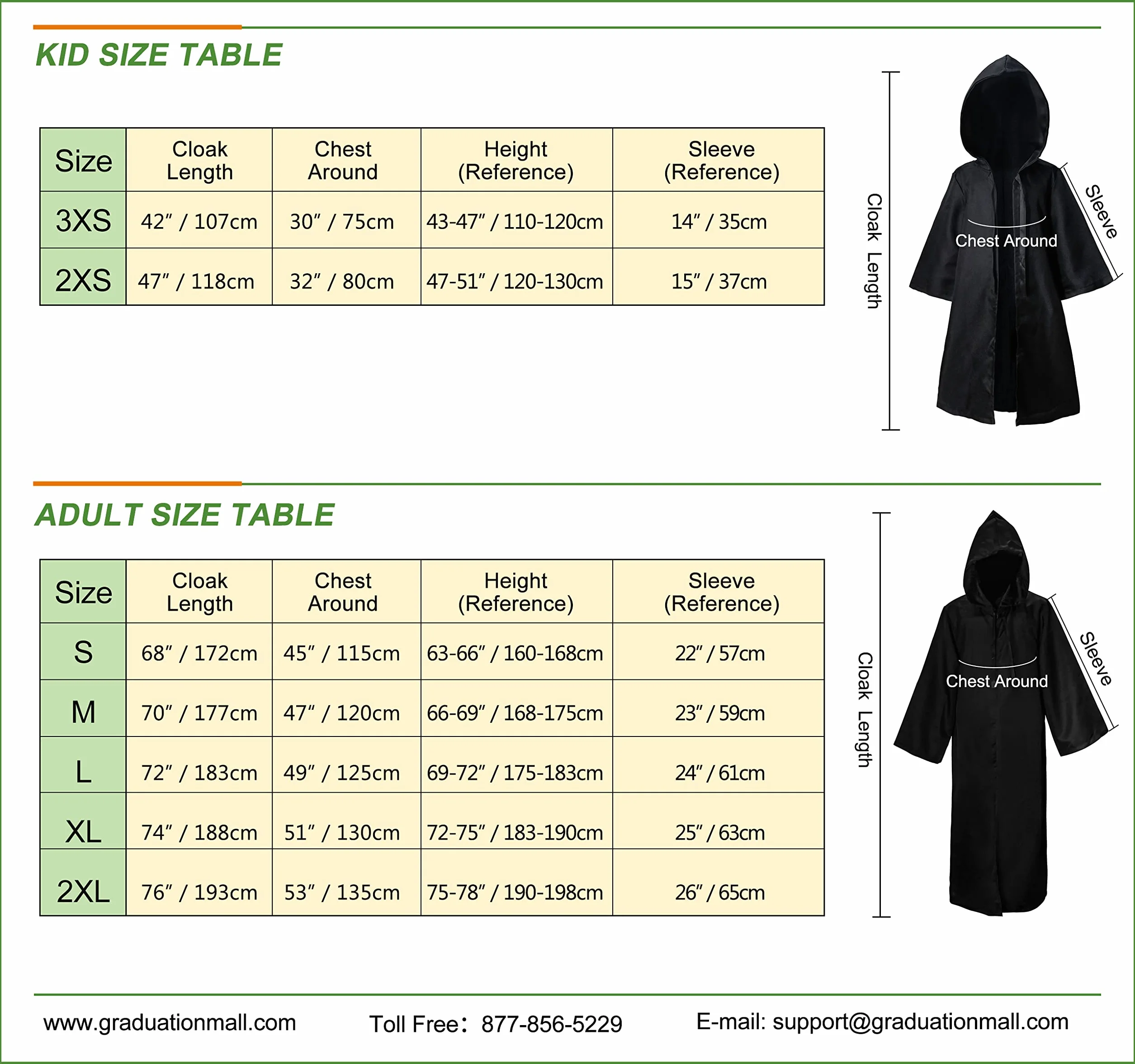 GraduationMall Męski płaszcz z kapturem – czarna szata Sith na Halloween, cosplay dla czarodziejów, Darth Sidious lub Death Eater