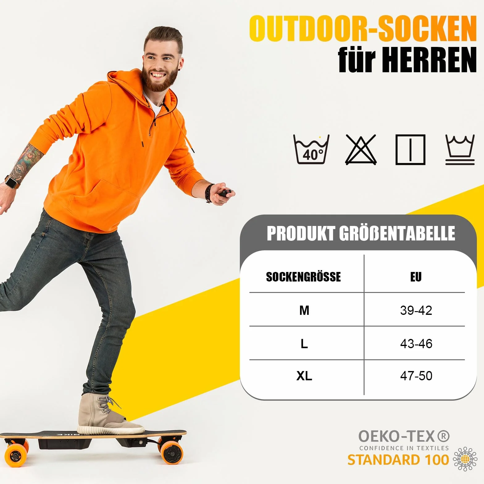 Cirorld Skarpety męskie, rozm. 43-46, 37-42, oddychające skarpety turystyczne, wyściełane, sportowe skarpety tenisowe, do biegania, trekkingu, pracy, 5 par