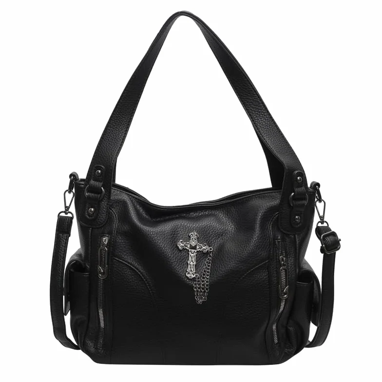 Vintage Torba na ramię dla kobiet, duża skórzana torebka skórzana, Torka Crossbody, torebka Y2K Hobo, zwykła torebka na ramię w szkole