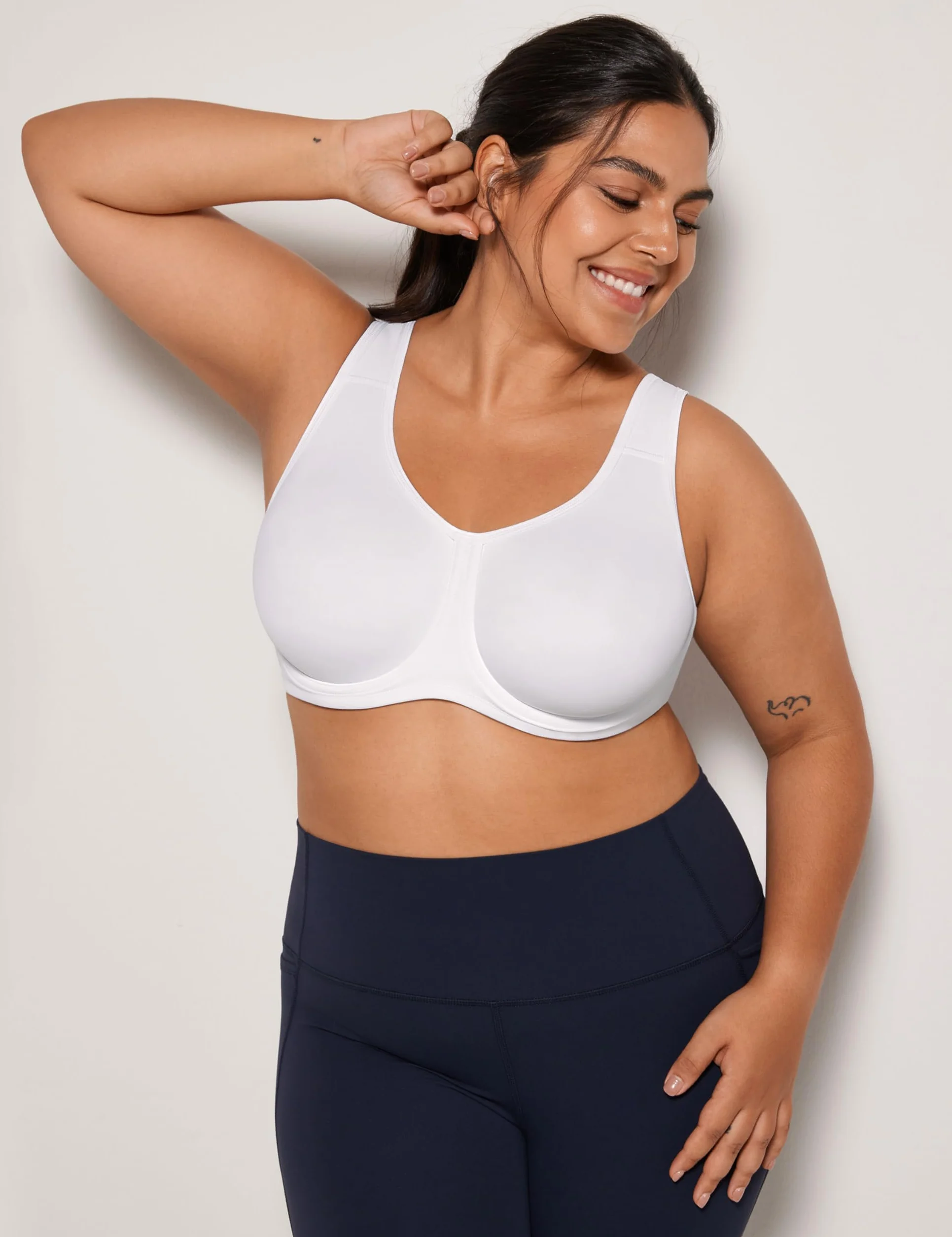SYROKAN Damski Biustonosz Sportowy Z Fiszbinami Max Control Solid High Impact Plus Size