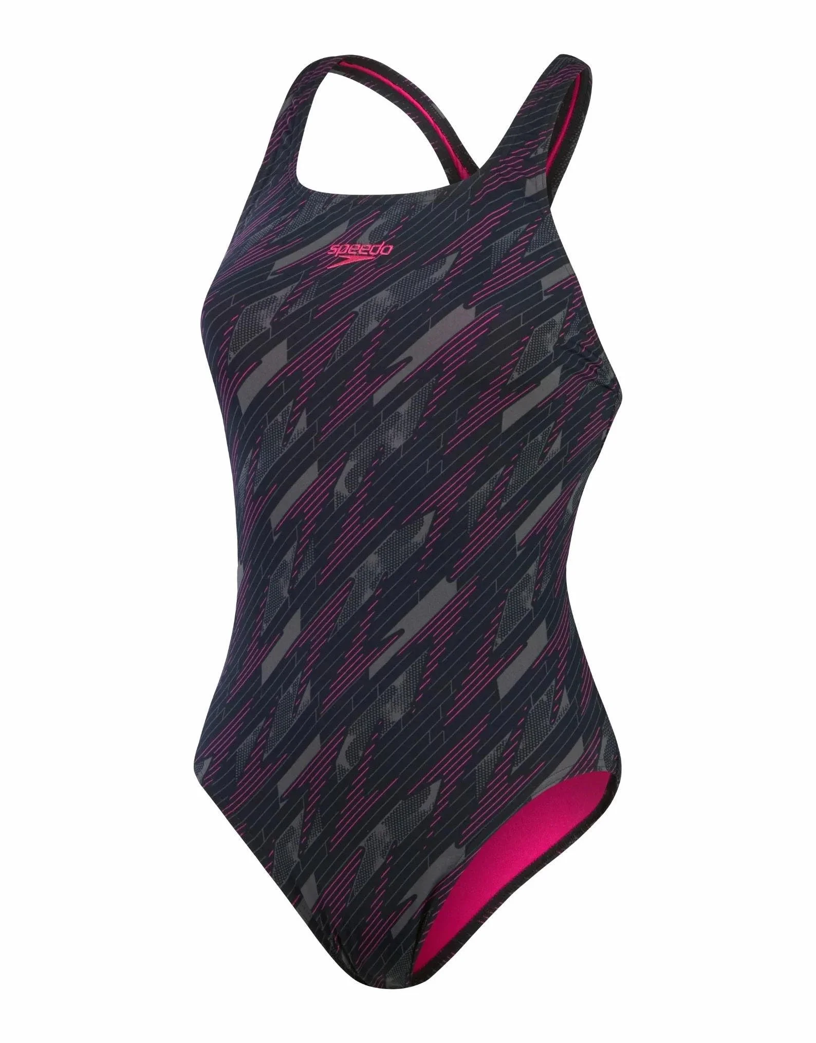 Speedo Damski kostium kąpielowy Hyperboom Allover Medalist, szybkoschnący, fitness, odporny na chlor