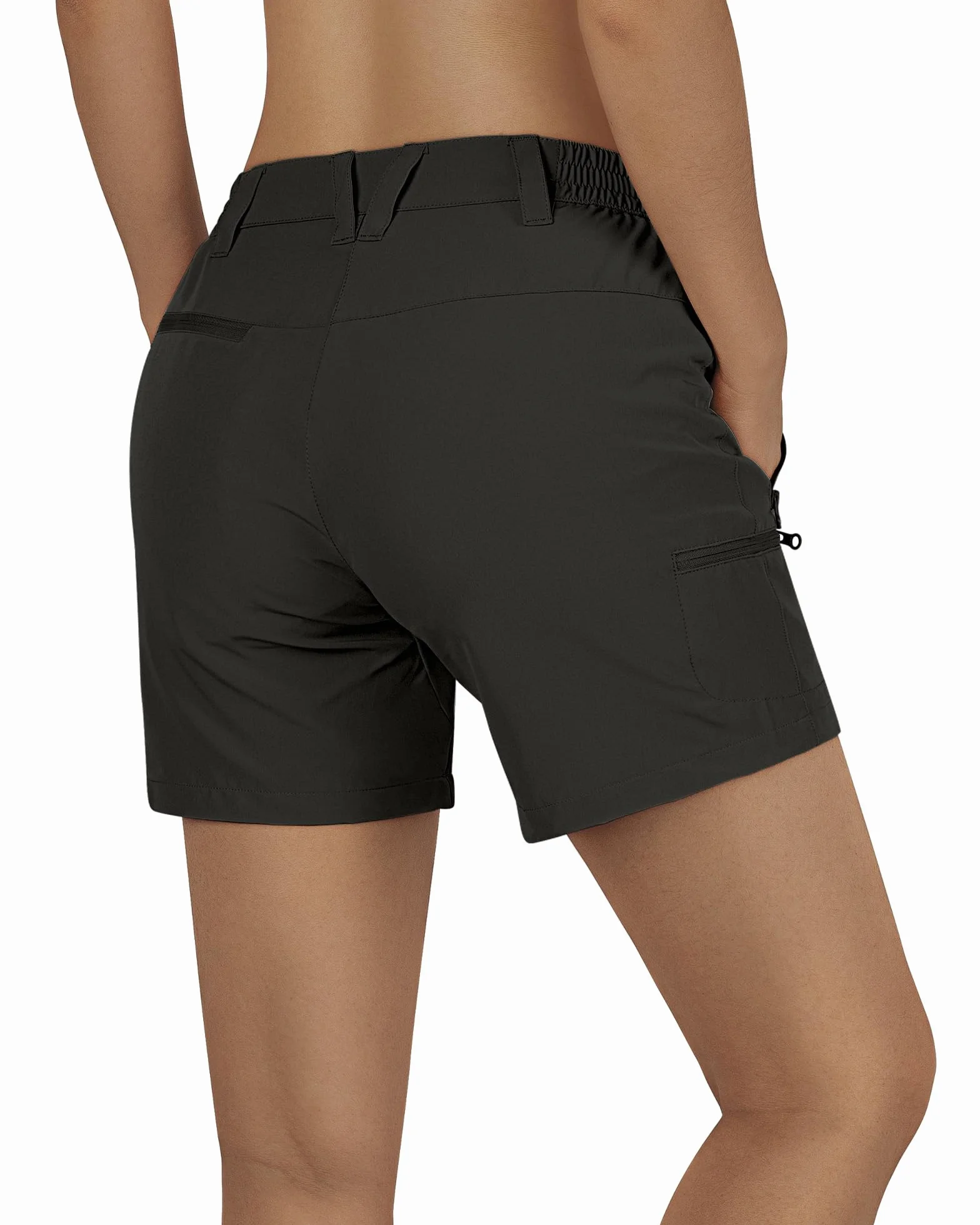 Outdoor Ventures Krótkie spodenki damskie UPF50+, ochrona przed promieniowaniem UV, krótkie spodenki trekkingowe, elastyczne, szybkoschnące, do wędrówek