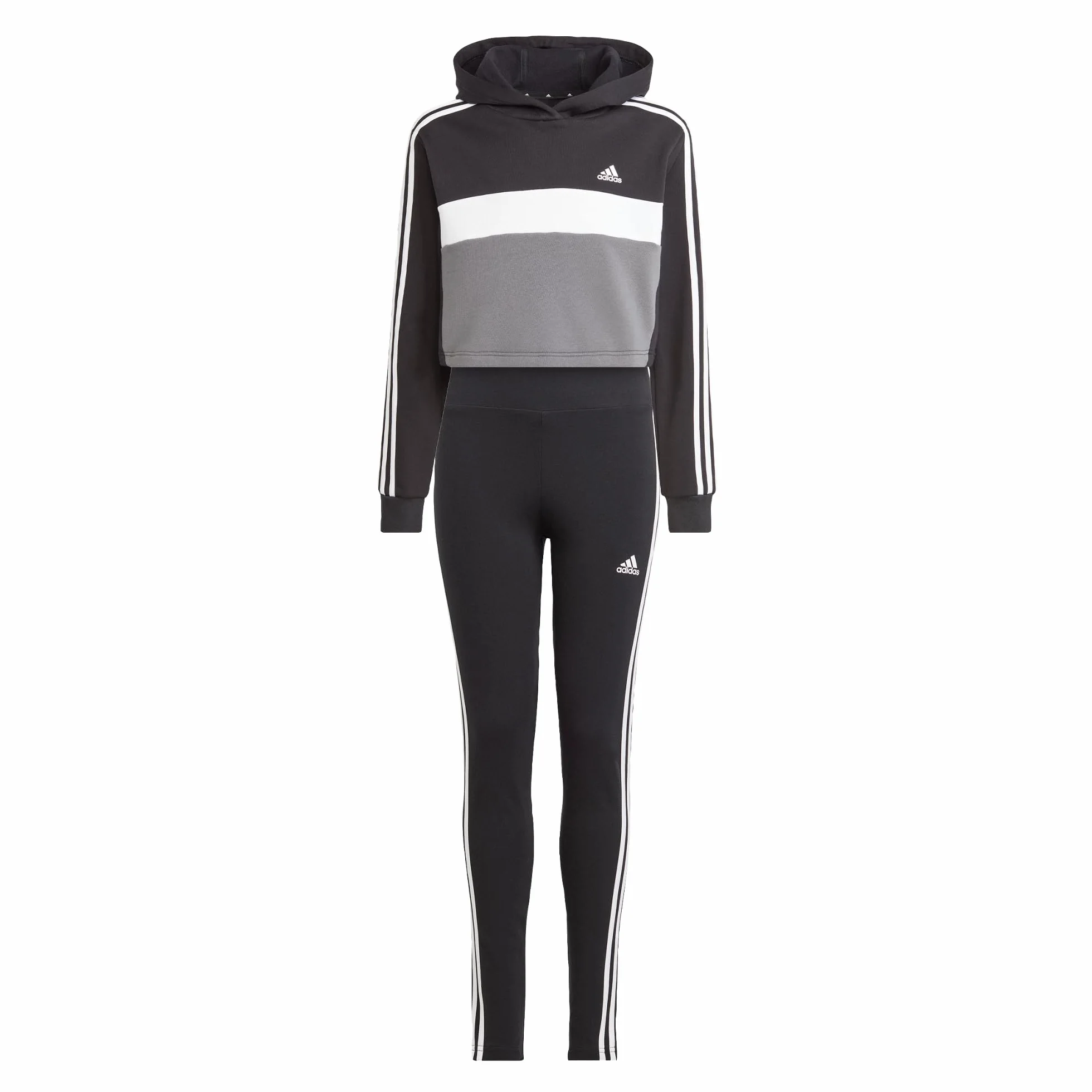 adidas Kombinezon Dziewczynki Tiberio 3-stripes Colorblock Fleece Leggings Set Kids