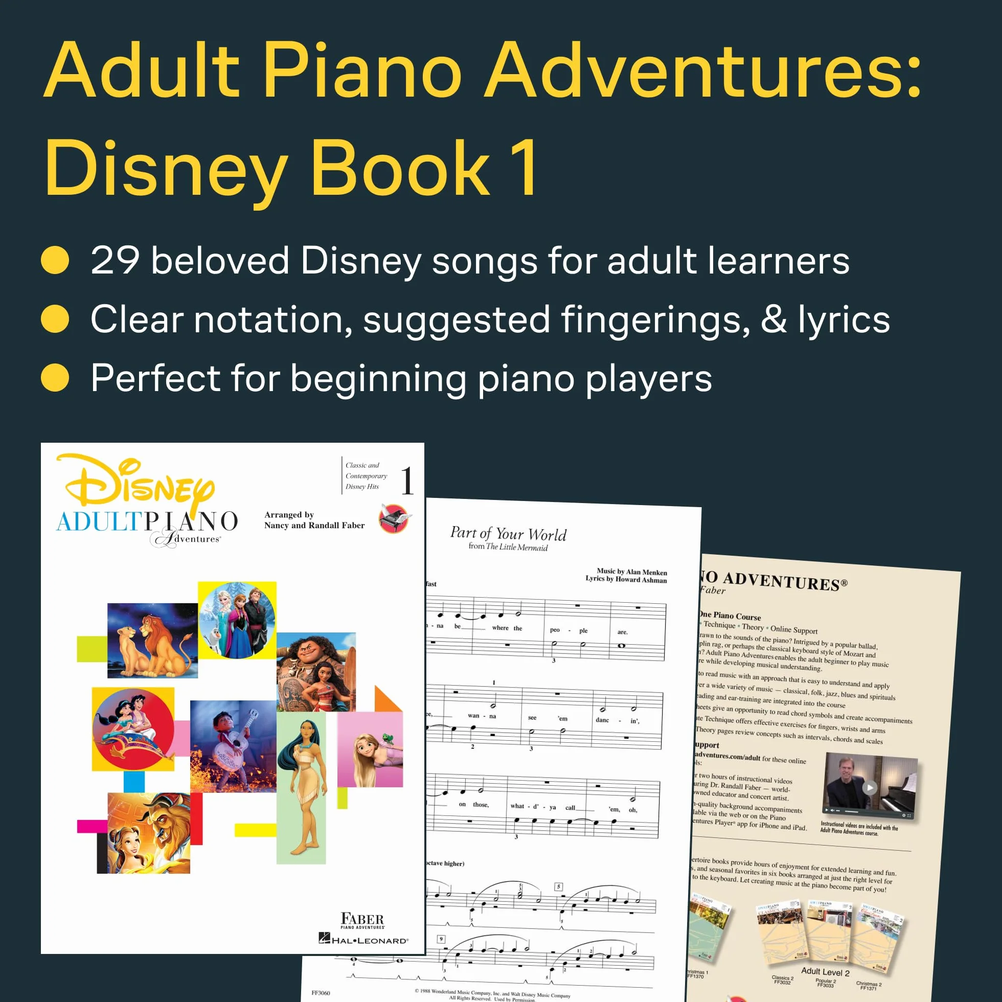 Adult Piano Adventures - Disney Book 1: Classic and Contemporary Disney Hits