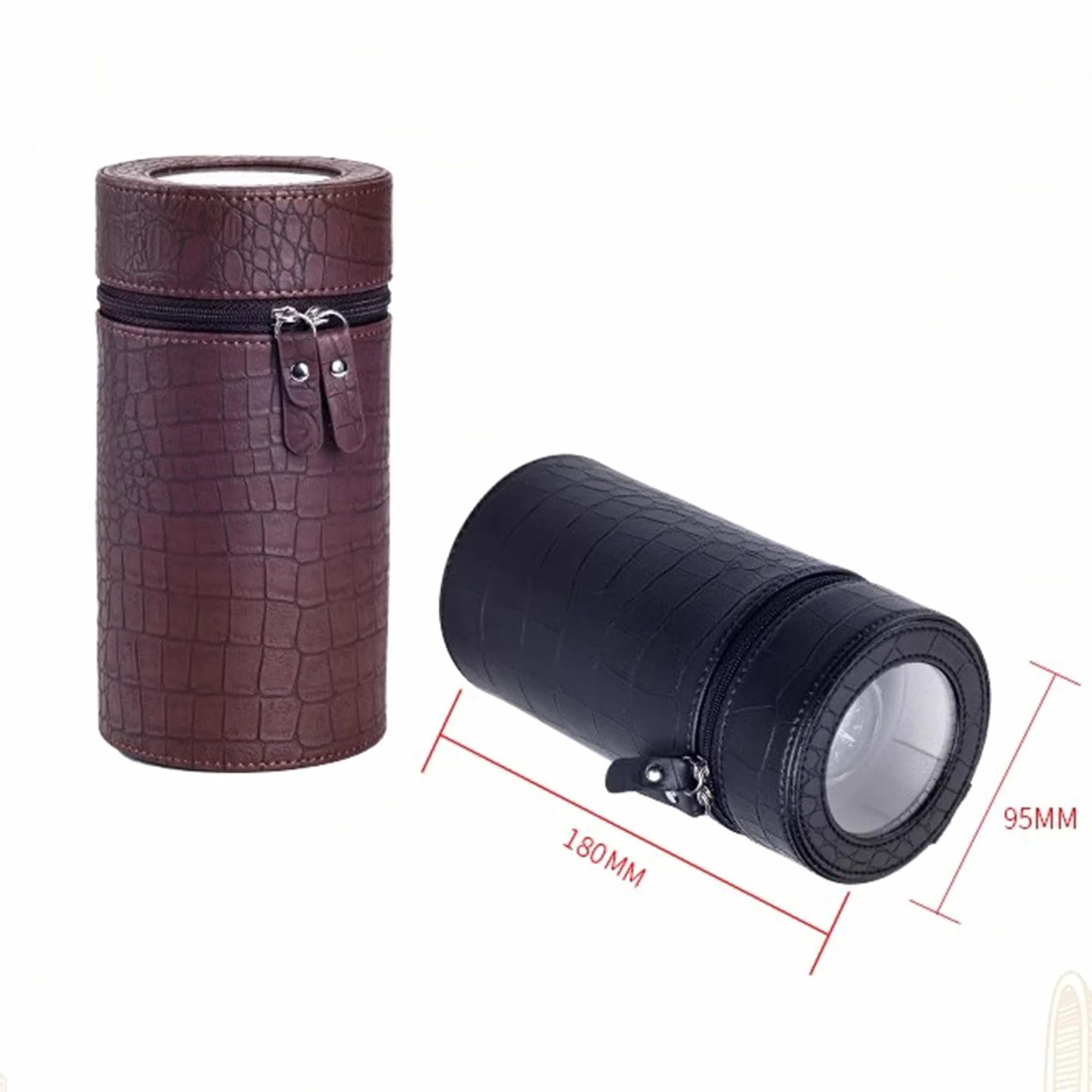 Przenośne Urządzenie Z Automatycznym Naciągiem, Cichy Silnik, 3 Tryby Sterowania, Skórzane Pudełko Do Przechowywania, Unisex (Brown)