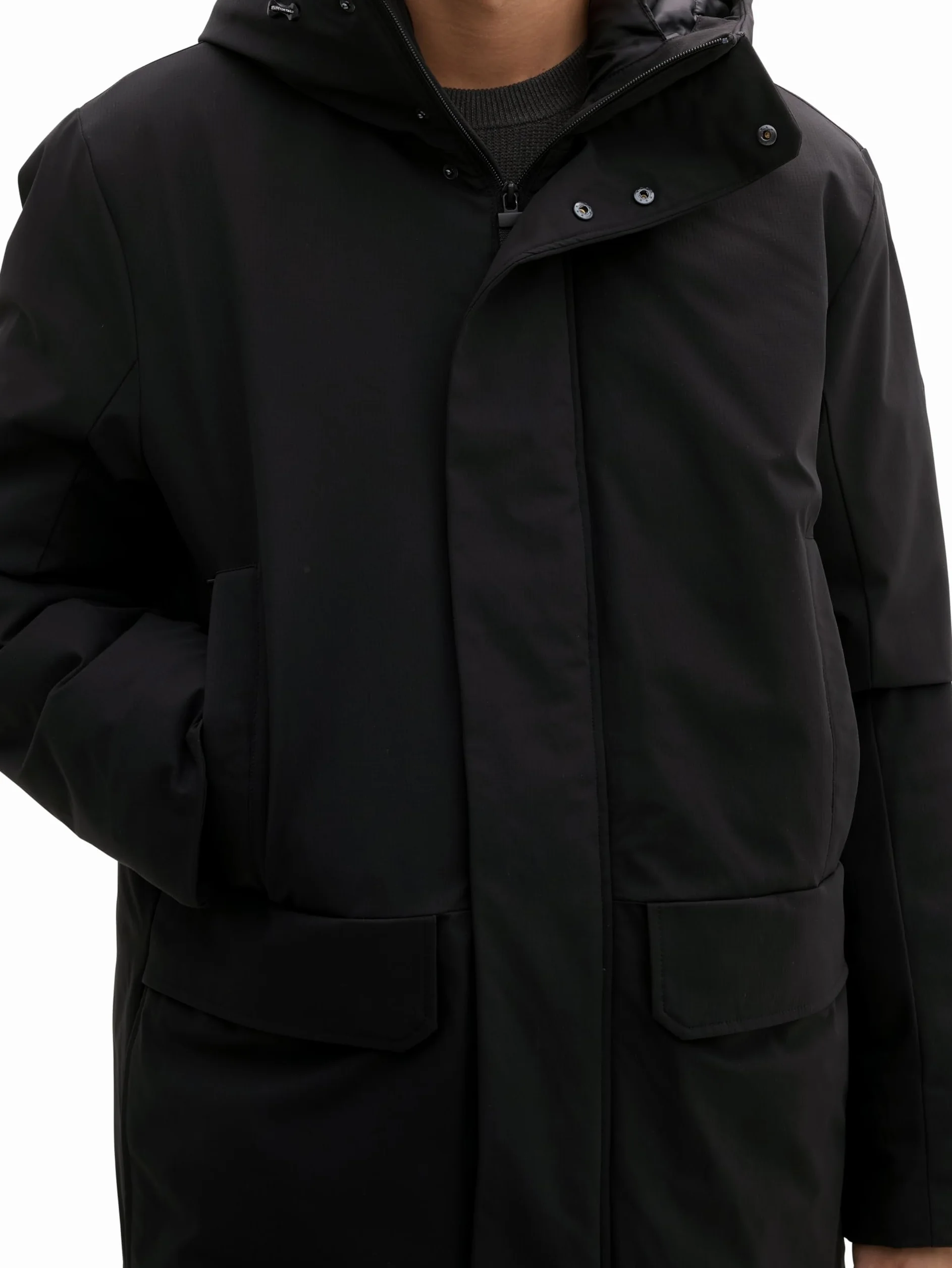 TOM TAILOR Denim Technical płaszcz zimowy z kapturem Mężczyźni 1041349