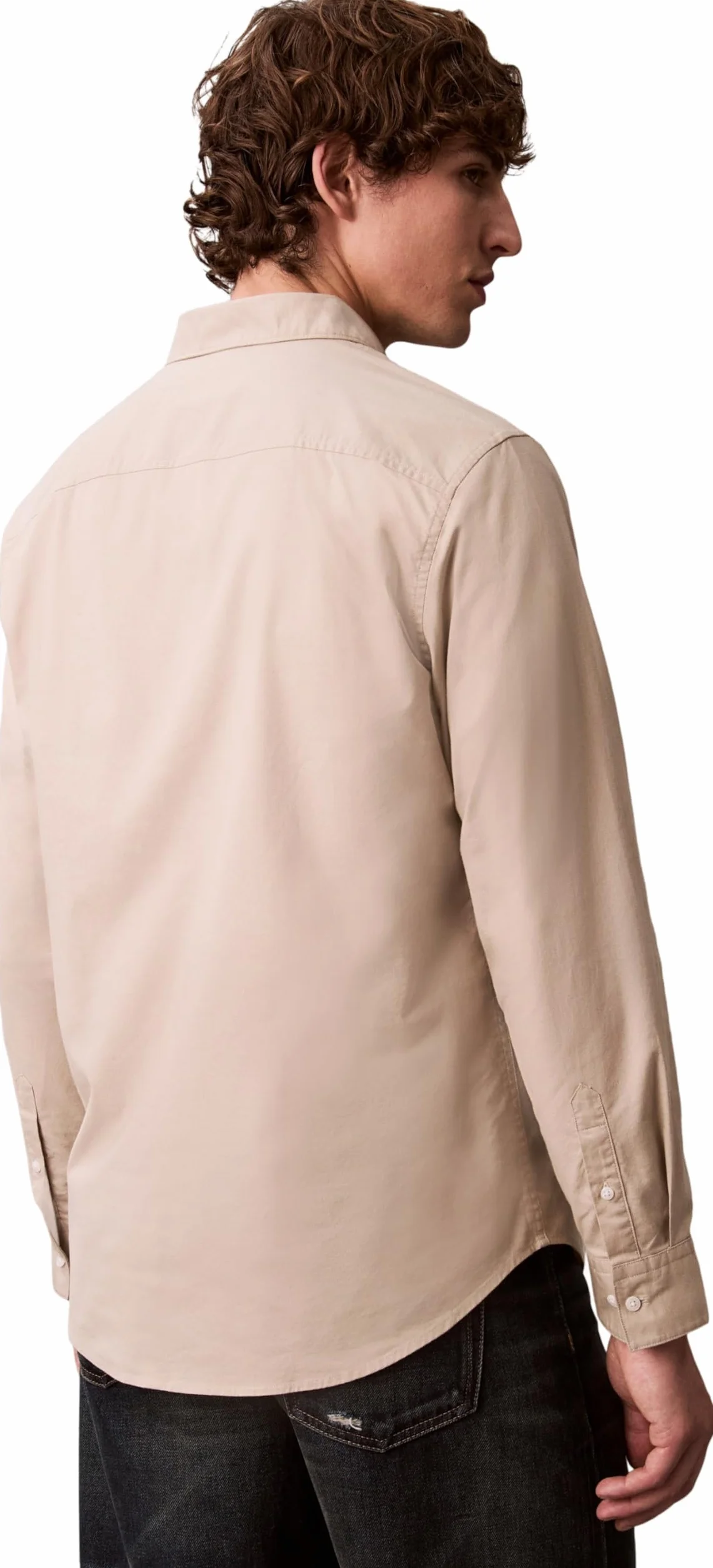 Calvin Klein Męska klasyczna koszula LS Solid Oxford LV140EM125 Inne koszule, brązowa (starożytny marmur), L, Brązowy (starożytny marmur), L