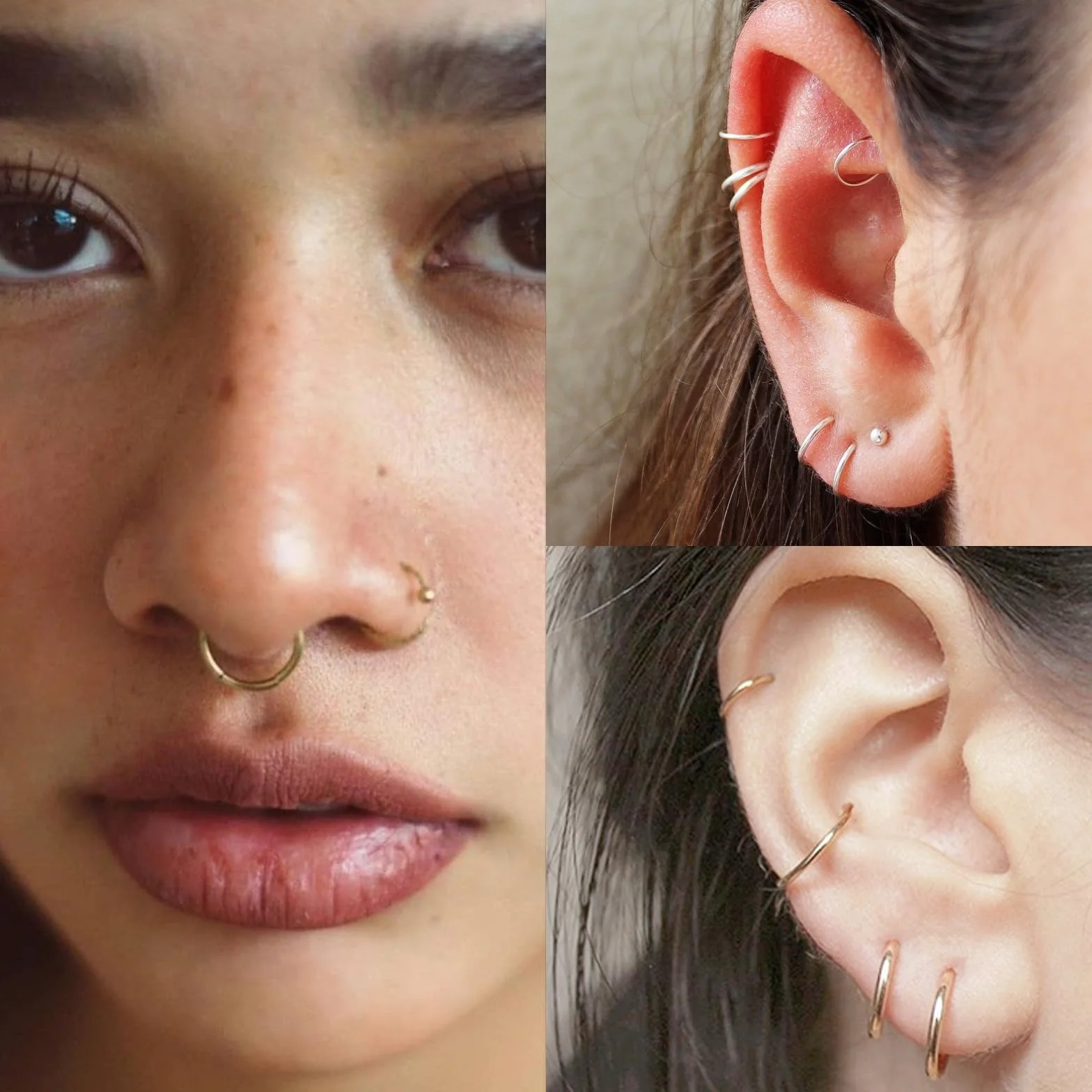 Kolczyk do nosa, złoty, srebrny, cienki kolczyk do nosa, tytanowy, dla kobiet i mężczyzn, 20 g, 18 g, 16 g, tragus, piercing do nosa, 6 mm/7 mm/8 mm/9 mm/10 mm