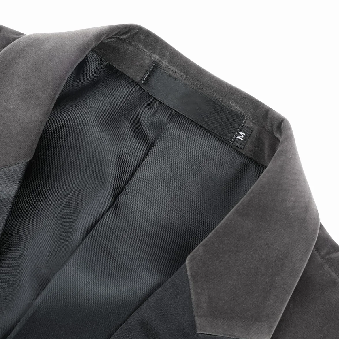 Allthemen Garnitury męskie Blazer Slim Fit Velvet One Button Suit Smoking Kurtka