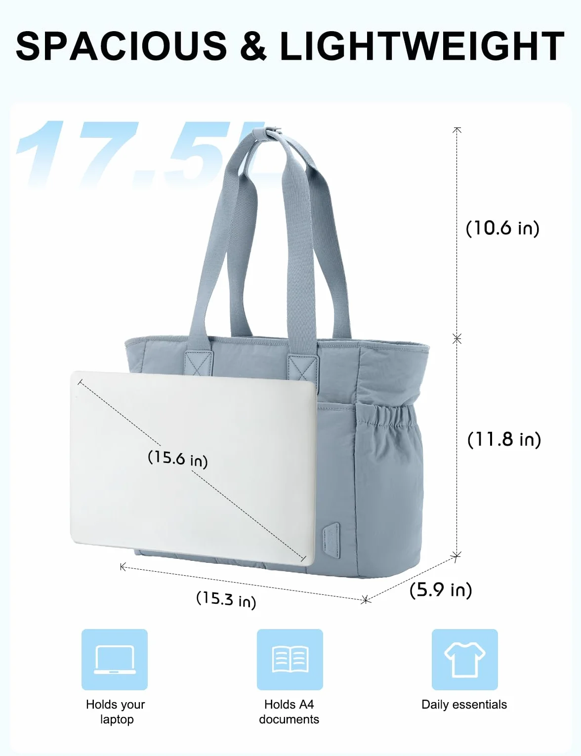 VASCHY Puffer Tote Bag dla kobiet, pikowana torba na ramię z kieszenią na ramię