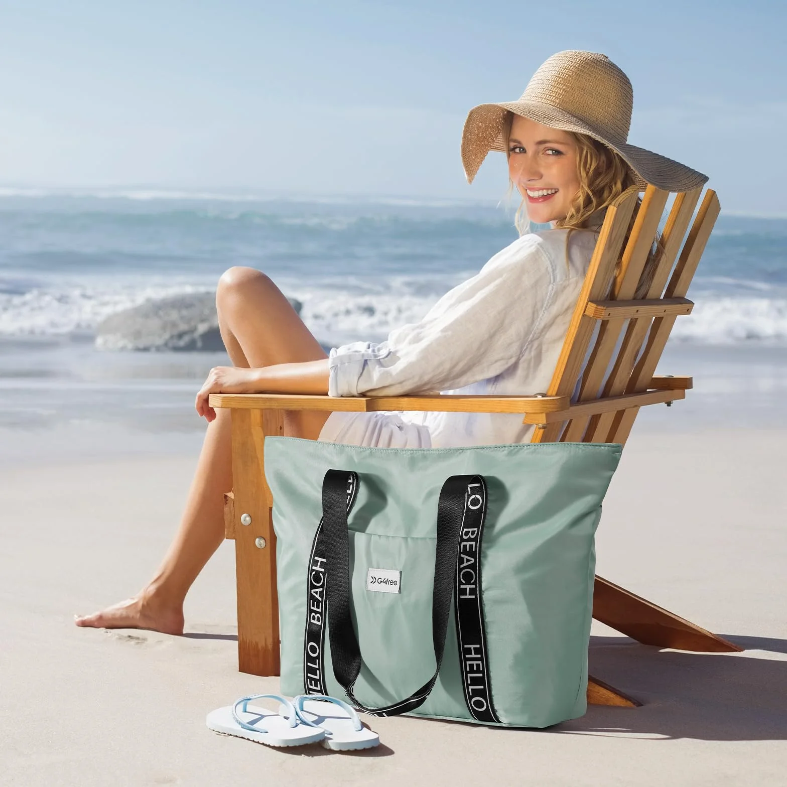 G4Free Torba plażowa, wodoszczelna, odporna na piasek, torba na ramię, torba plażowa, duża torba sportowa, torba na zakupy dla kobiet