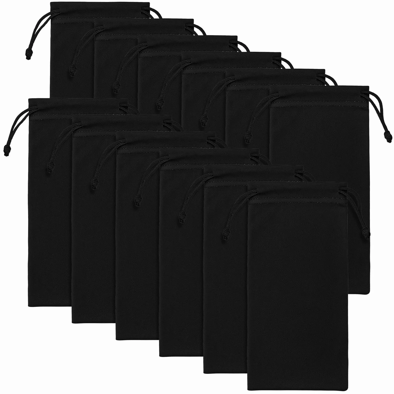 simarro 12-częściowa torba na okulary przeciwsłoneczne z mikrofibry, miękkie etui na okulary przeciwsłoneczne, 18 x 8,9 cm, czarna dzianinowa torba do przechowywania, odpowiednia na okulary