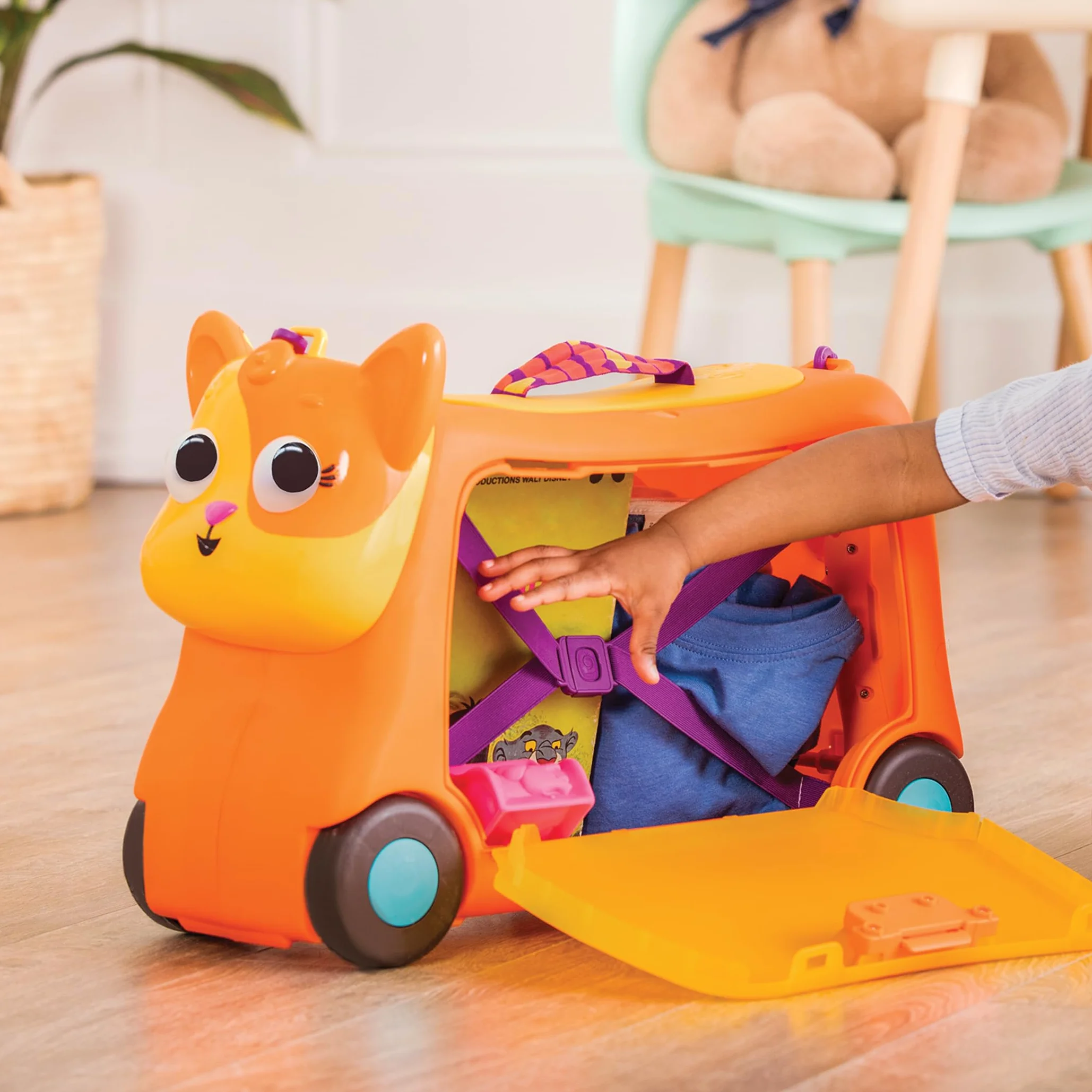 B. toys Lolo – bagaż podręczny dla dzieci, walizka podróżna z oświetleniem i dźwiękiem, bagaż dziecięcy do siedzenia na górze, z miejscem do przechowywania, dla dziewcząt i chłopców od 2 lat