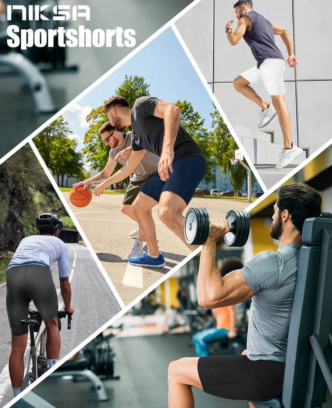Niksa Męskie spodenki kompresyjne, 1 lub 2 sztuki, bielizna funkcyjna, bielizna sportowa, bielizna bazowa, bielizna do biegania, oddychające i szybkoschnące, krótkie