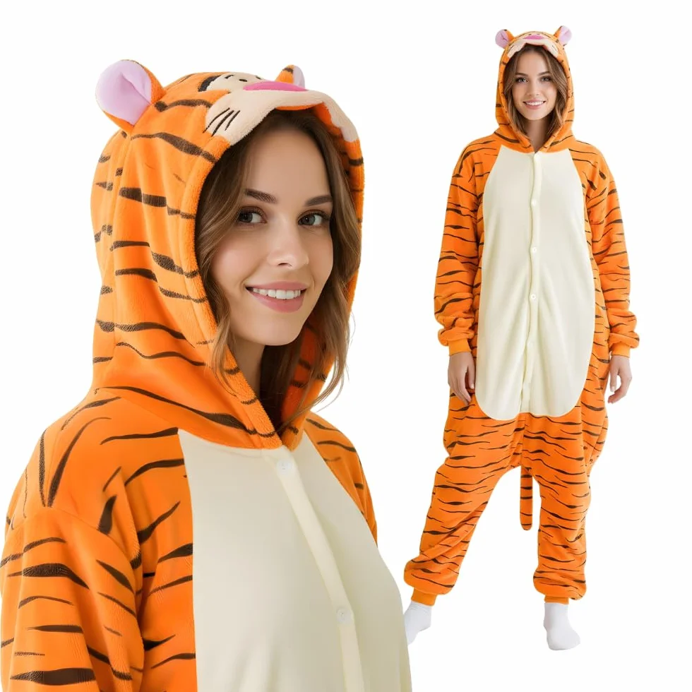 Kigurumi Onesie piżama dla dorosłych, uniseks, kostium zwierzęcy, kombinezon z flaneli, jednoczęściowy, dla kobiet i mężczyzn