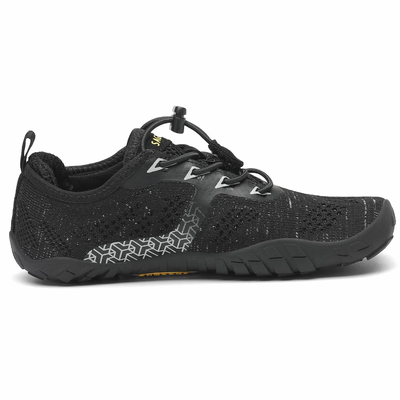 SAGUARO Dziecięce buty do noszenia bez skarpet, oddychające, antypoślizgowe, lekkie, miękkie buty sportowe, buty do biegania, rozmiary 24-36, czarny, 25 EU