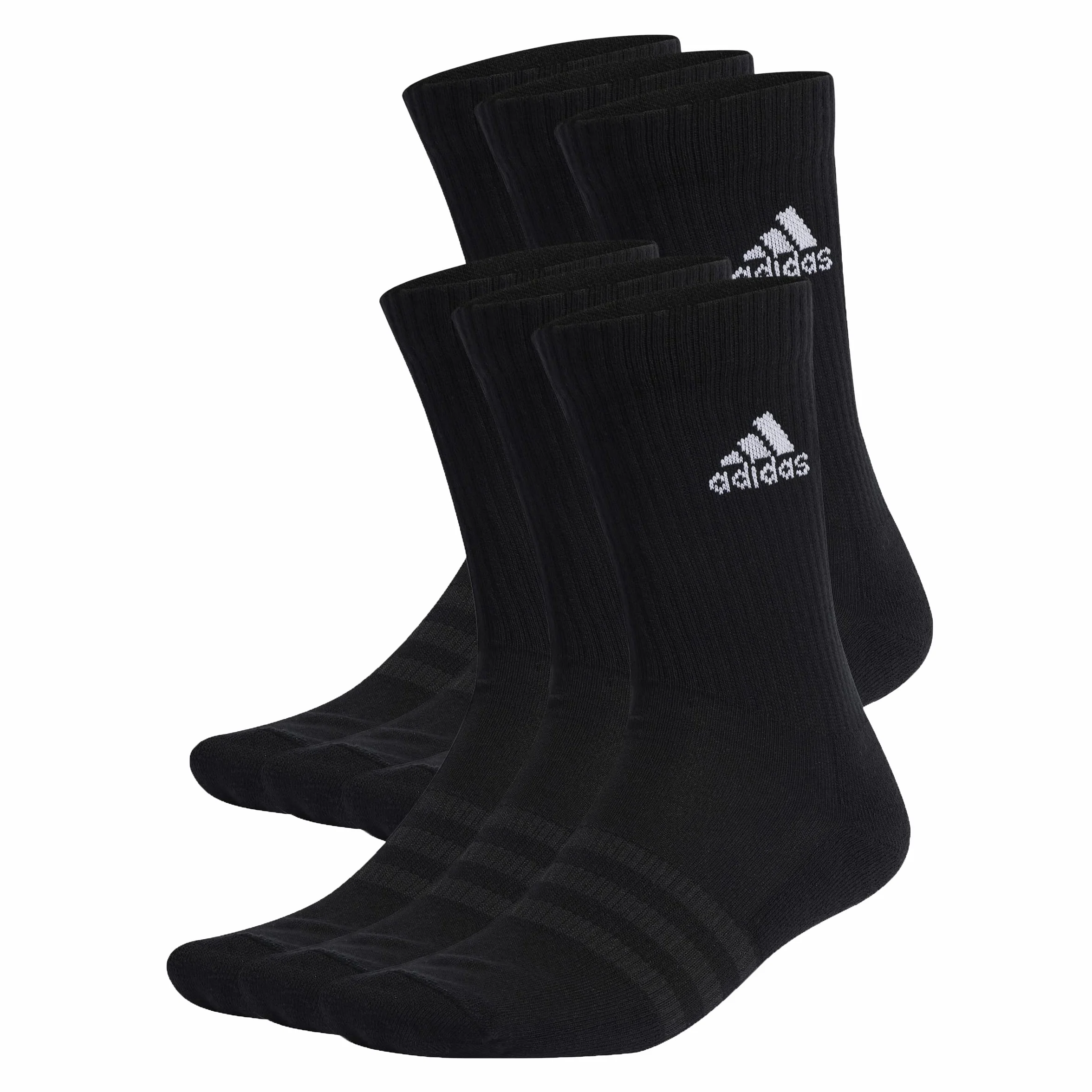adidas Uniseks - dzieci Cushioned Sportswear Crew Socks 6 Pairs, Black/White, 3-4 Years