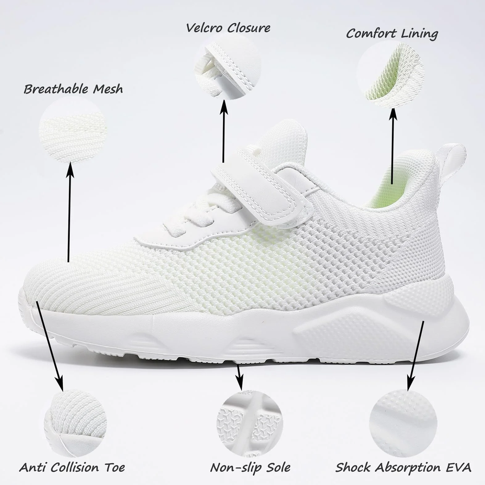 Unisex dziecięce buty do biegania antypoślizgowe dziewczyny lekkie buty sportowe na co dzień buty do chodzenia oddychające trampki trampki