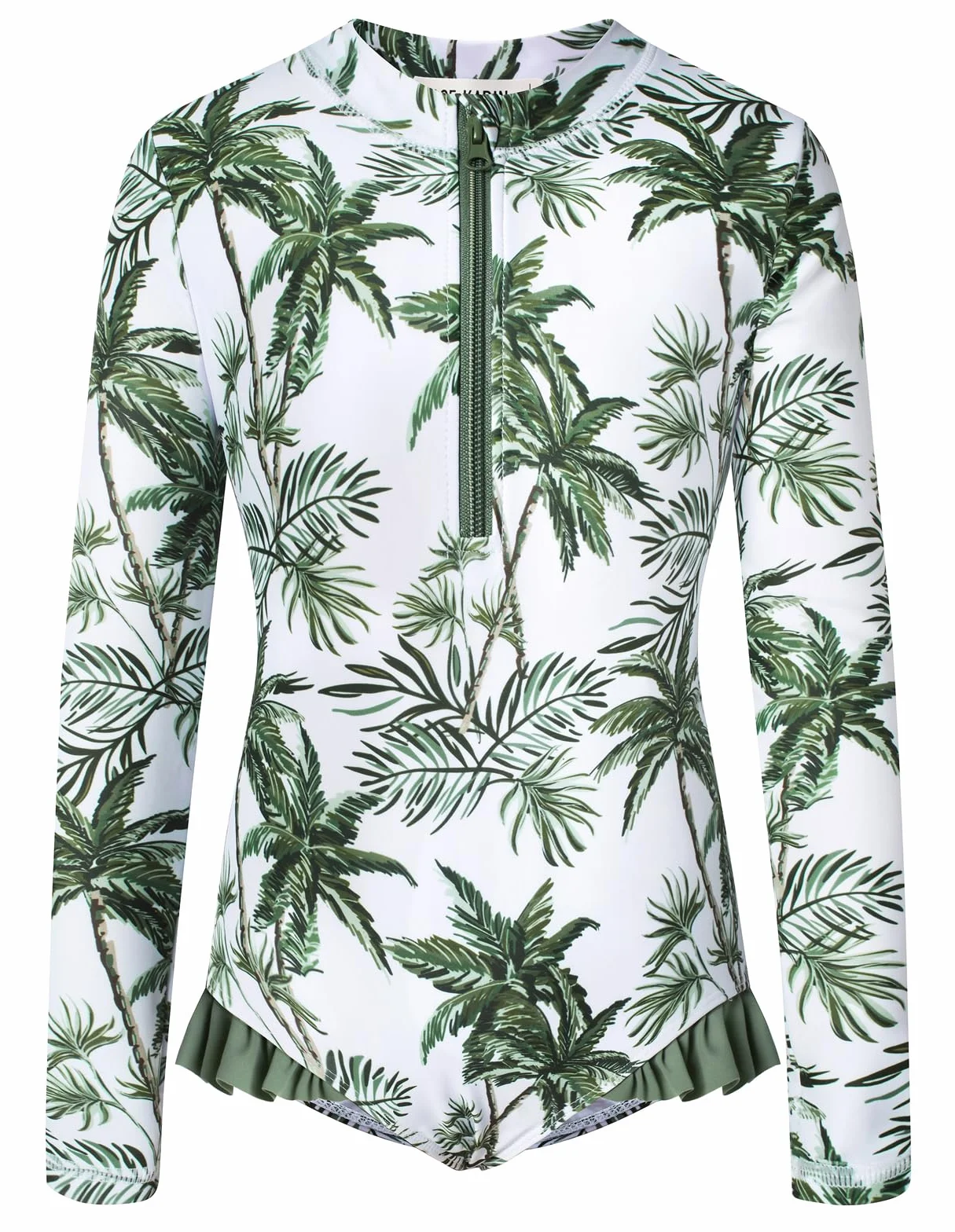 GRACE KARIN Dziewczęcy kostium kąpielowy dla dzieci jednoczęściowy strój kąpielowy z długim rękawem strój kąpielowy Rash Guard kostium kąpielowy 5-14 lat