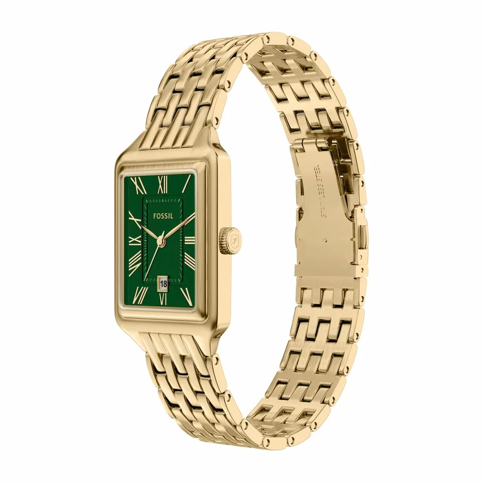 Fossil Raquel ES5452 damski zegarek ze stali nierdzewnej w kolorze złotym, 23 mm