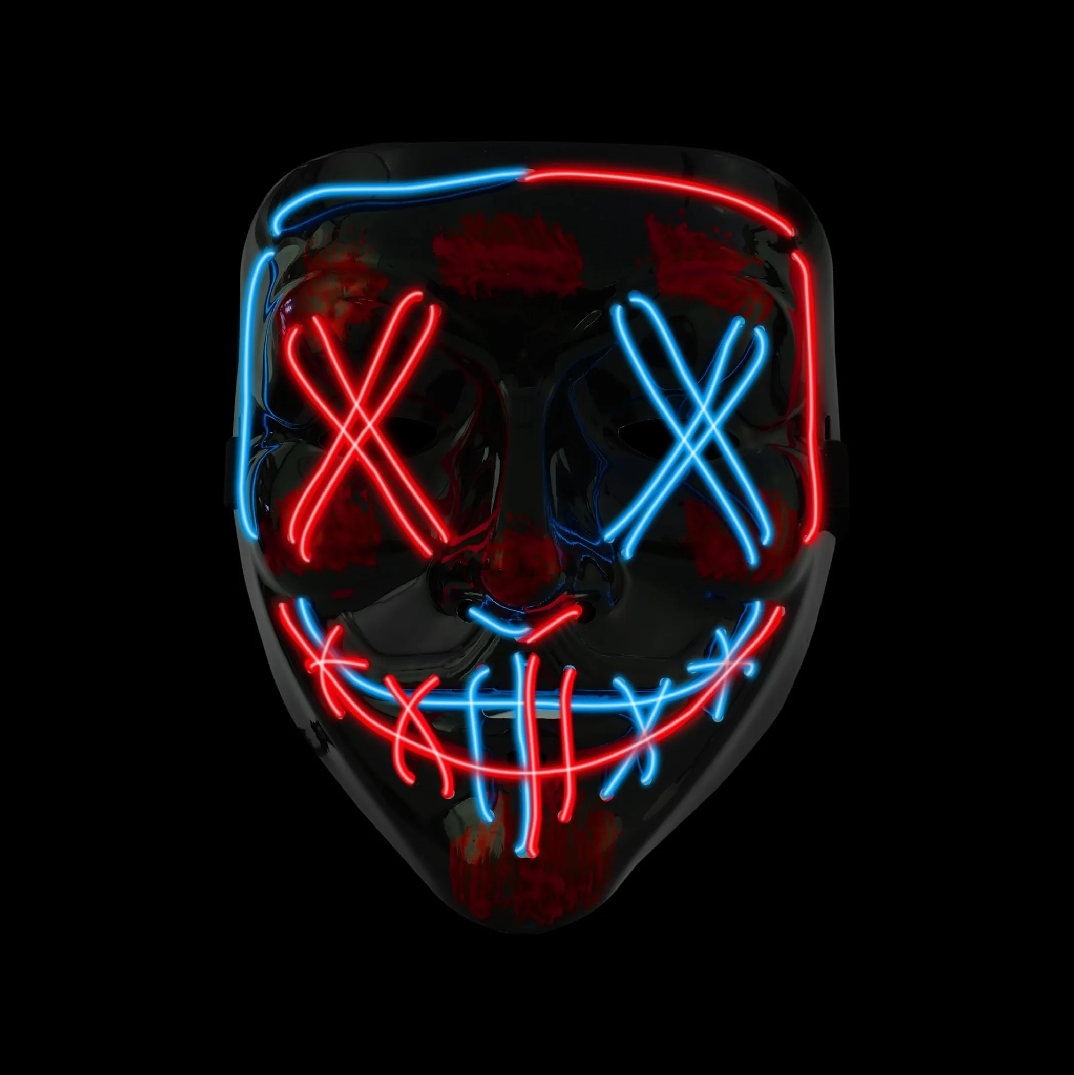 Maska na Halloween Purge LED, maska kostiumowa, sterowana, na karnawał, kostium i przebranie dla mężczyzn i kobiet (wybór koloru)