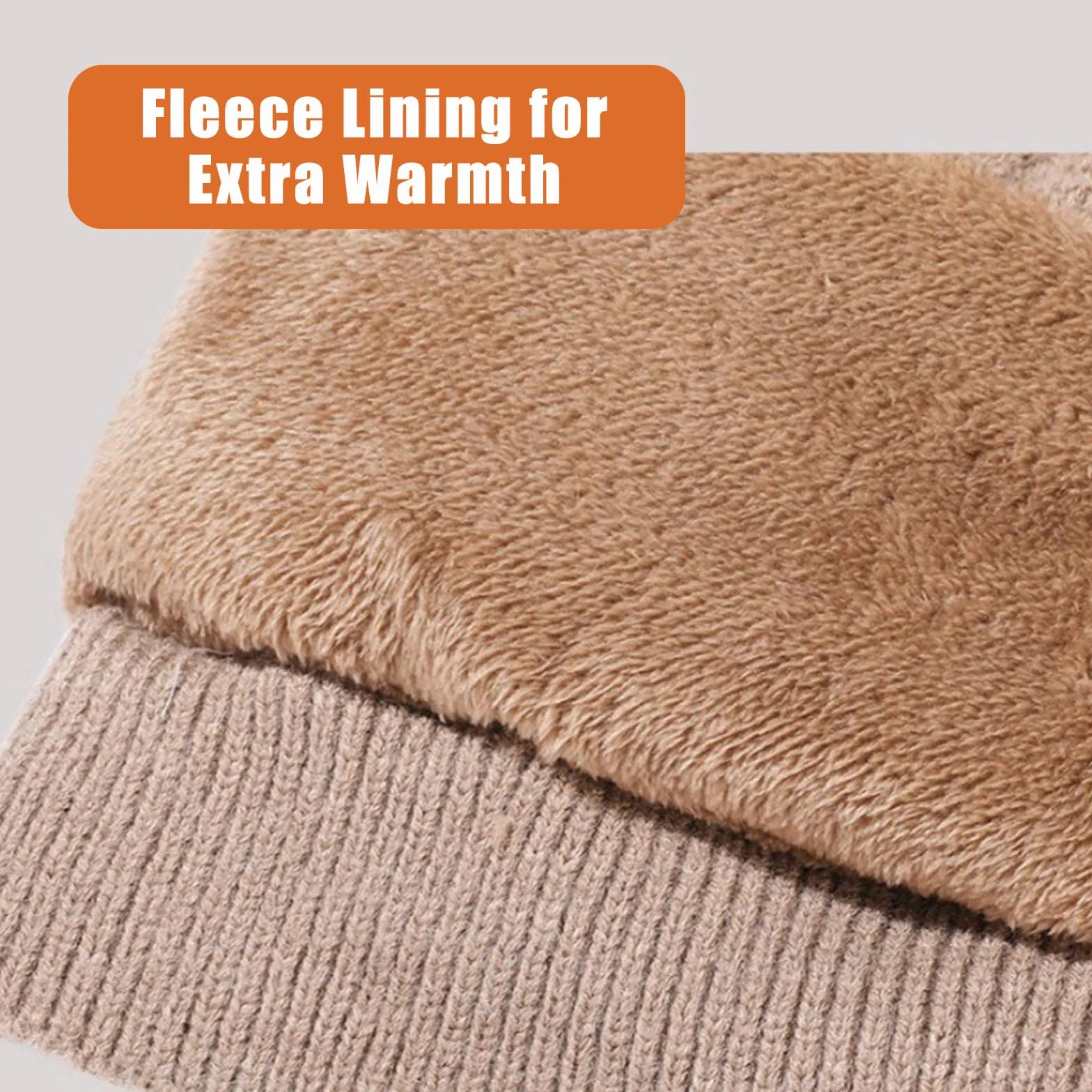 3 in 1 Beanie Hat with Scarf and Mask for Women, Warm Knitted Winter Balaclava Hood for Skiing, Hiking