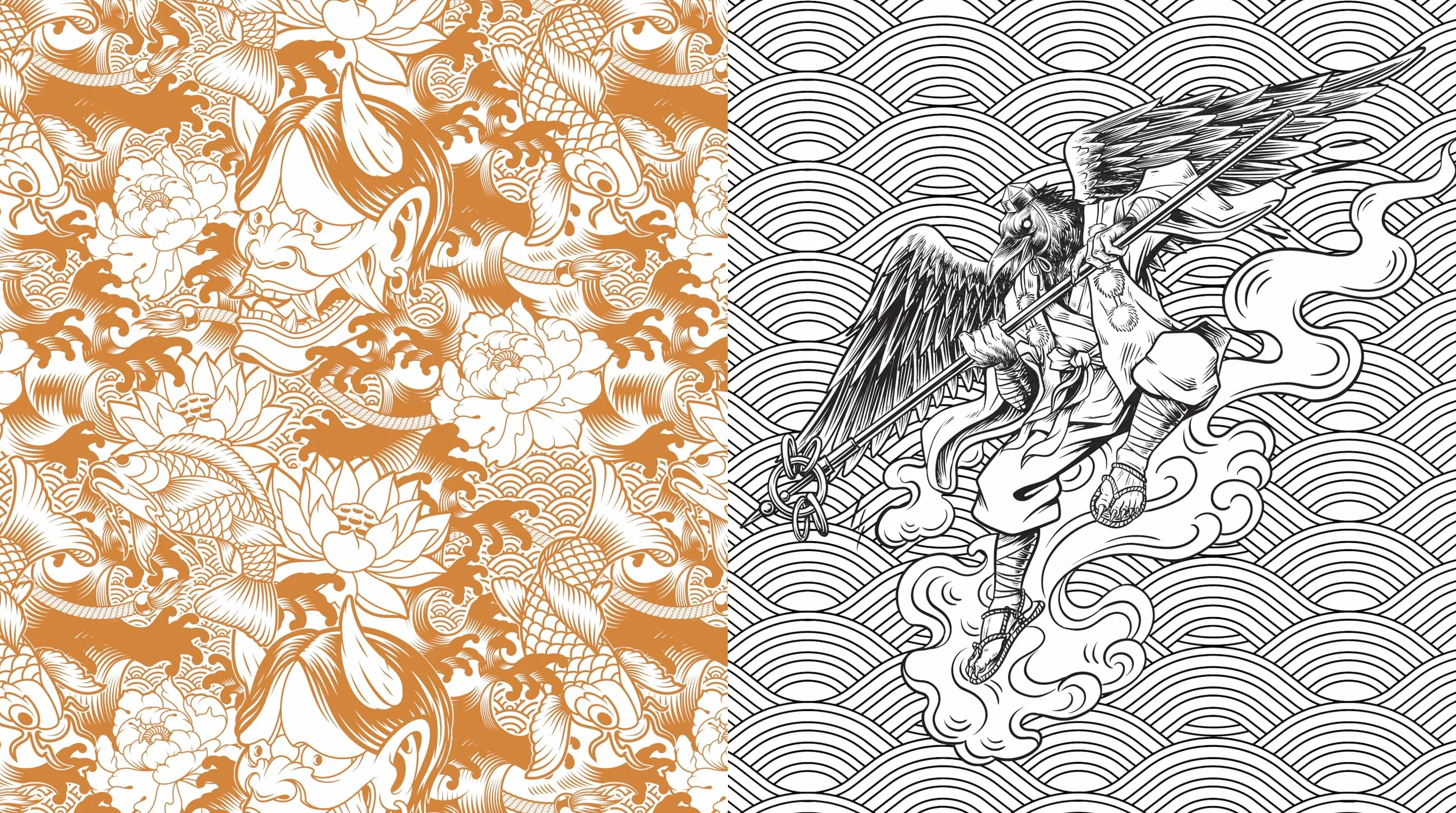 Japanese Monsters, Myths & Spirits Coloring Book: Color the Amazing Mythical Creatures of Japan - More Than 100 Pages to Color!