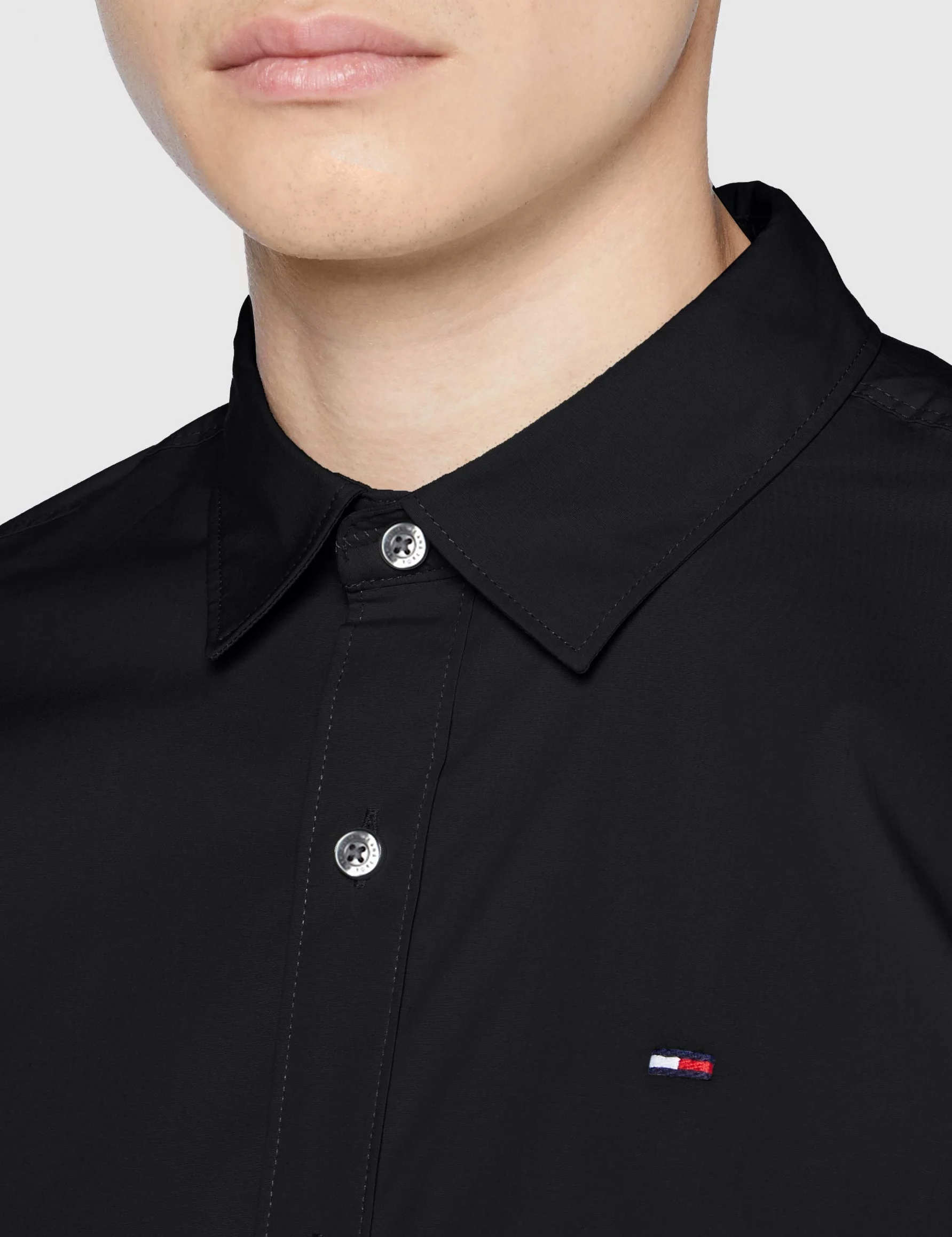 Tommy Jeans Męska Original Stretch Koszula z Długim Rękawem, Timmy Black 078, L