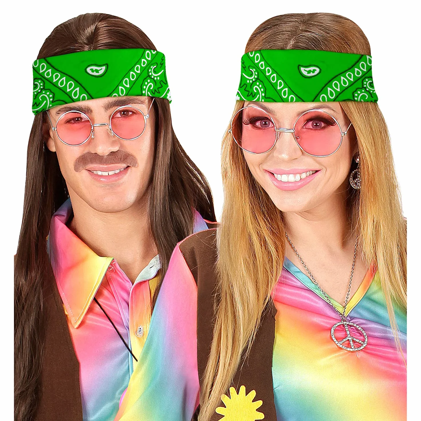 W WIDMANN MILANO Party Fashion - Bandana, 55 x 55 cm, szalik, chusta, impreza tematyczna, karnawał, akcesoria kostiumowe, akcesoria