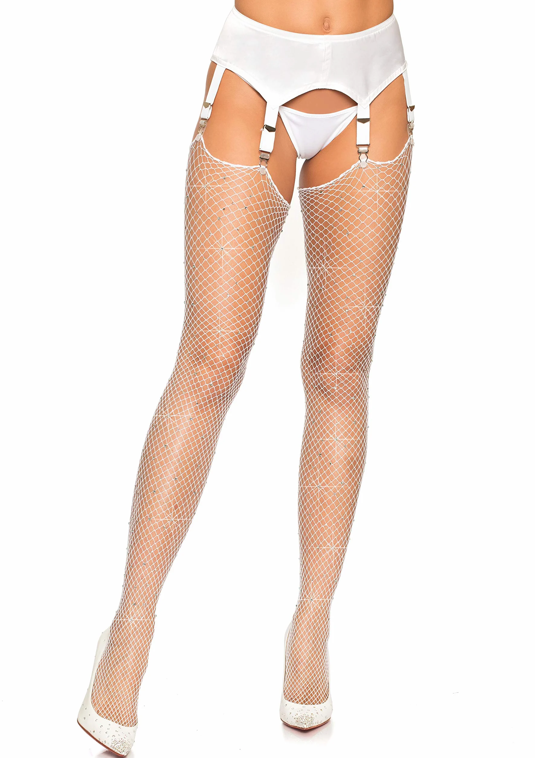 Leg Avenue Pończochy Kobiety Rhinestone Fishnet Stockings