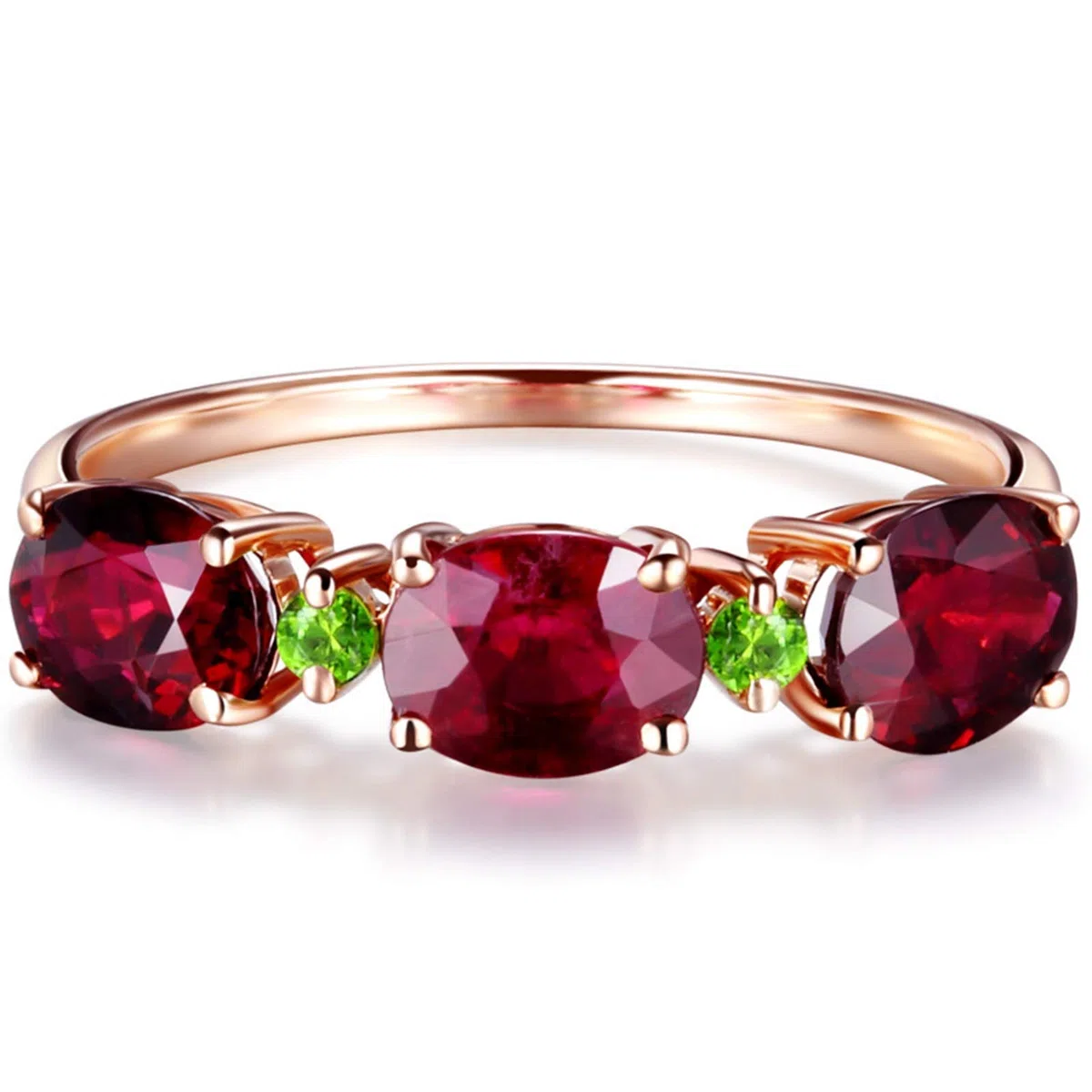 Beydodo Pierścionek damski 750 złoto prawdziwe 3 turmaliny 1,5 ct pierścionek zaręczynowy różowe złoto z diamentem e 18 karatów (750) czerwone złoto, 57 (18.1), colore: różowy (Rosegold), cod. TLLWGZ5633
