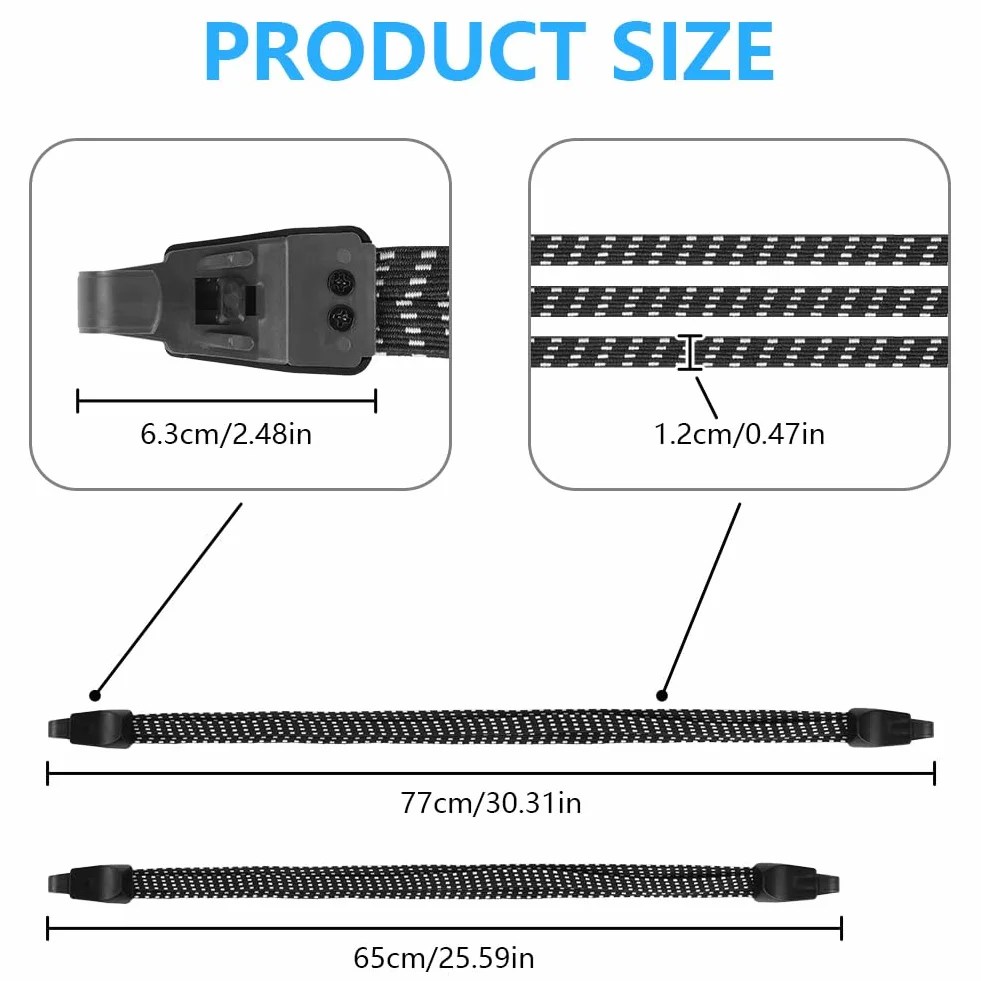 OSDUE 4 sztuki napinaczy bagażu, 65 cm + 75 cm, pas mocujący do roweru, elastyczny ekspander z hakiem 3 w 1, pasek do bagażu, roweru, regulowany do jazdy na rowerze, motocyklu, do mocowania kasku