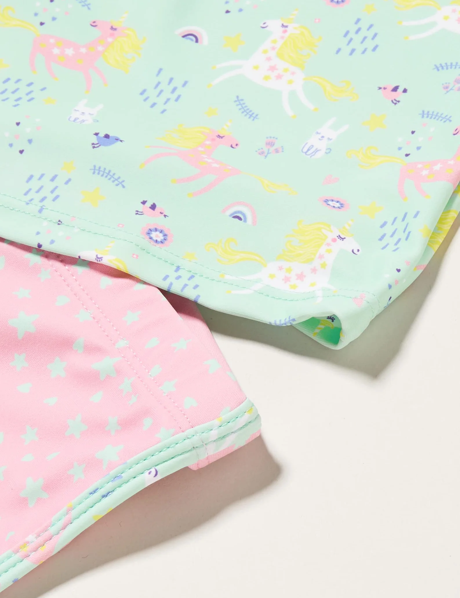 Playshoes Dwuczęściowy zestaw kąpielowy dla dzieci, ochrona przed promieniowaniem UV, strój kąpielowy, jednorożec, 110-116