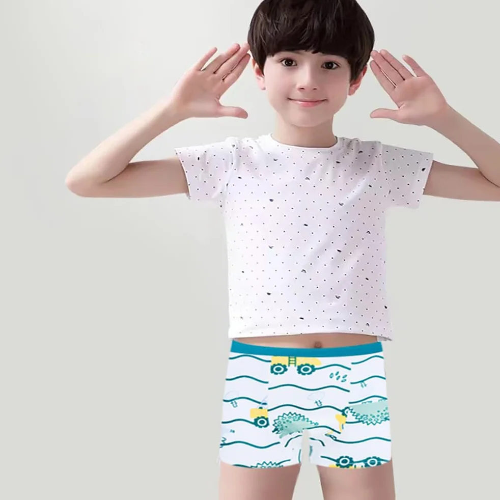 JackLoveBriefs Bokserki dziecięce bawełniane wzór dinozaura niedźwiedź polarny 12, 1-13 lat