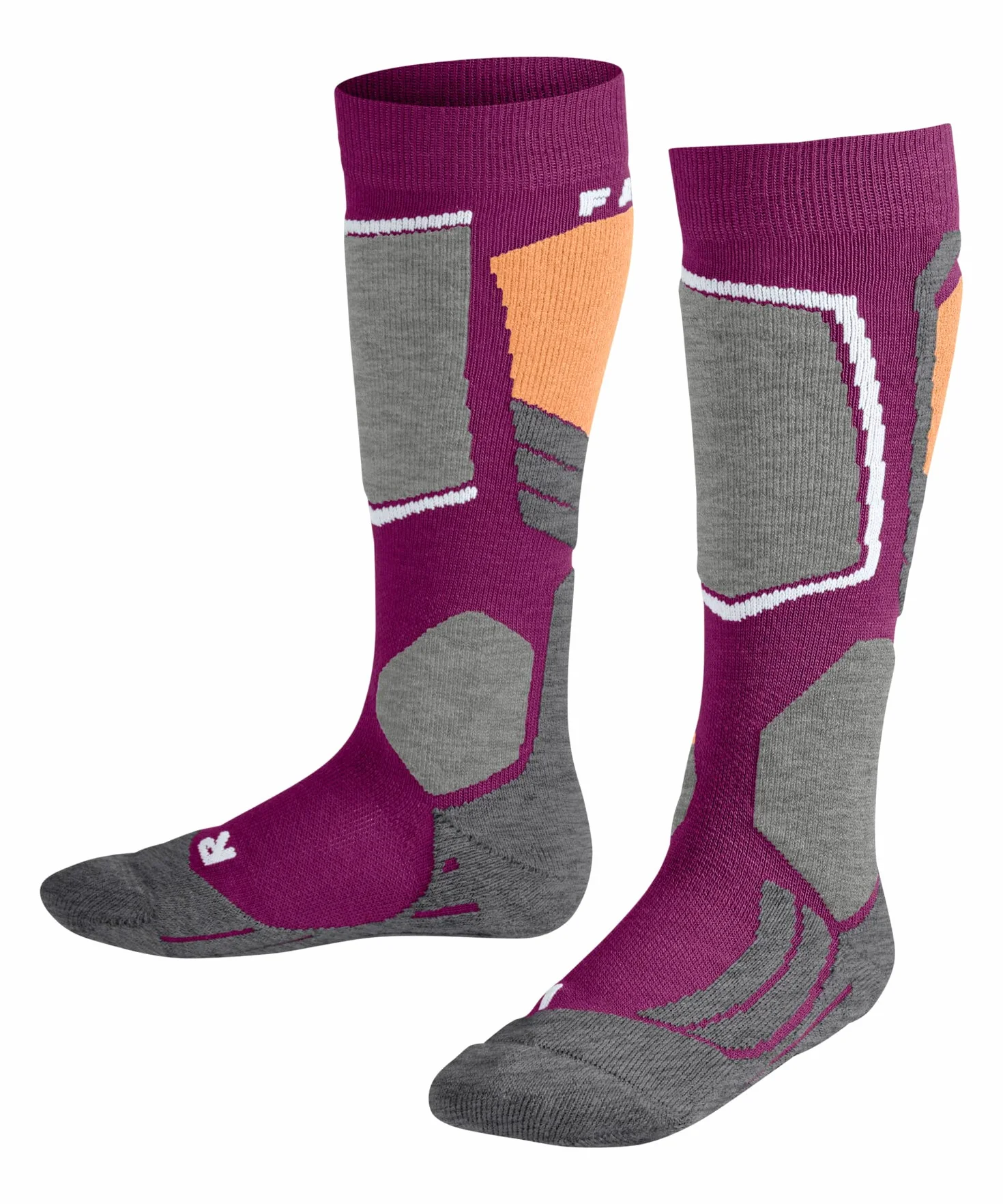 FALKE Uniseks - dzieci Skarpety narciarskie SK2 Intermediate K Kh Wełna ciepłe grube 1 Para, Fioletowy Radiant Orchid 8692, 35-38
