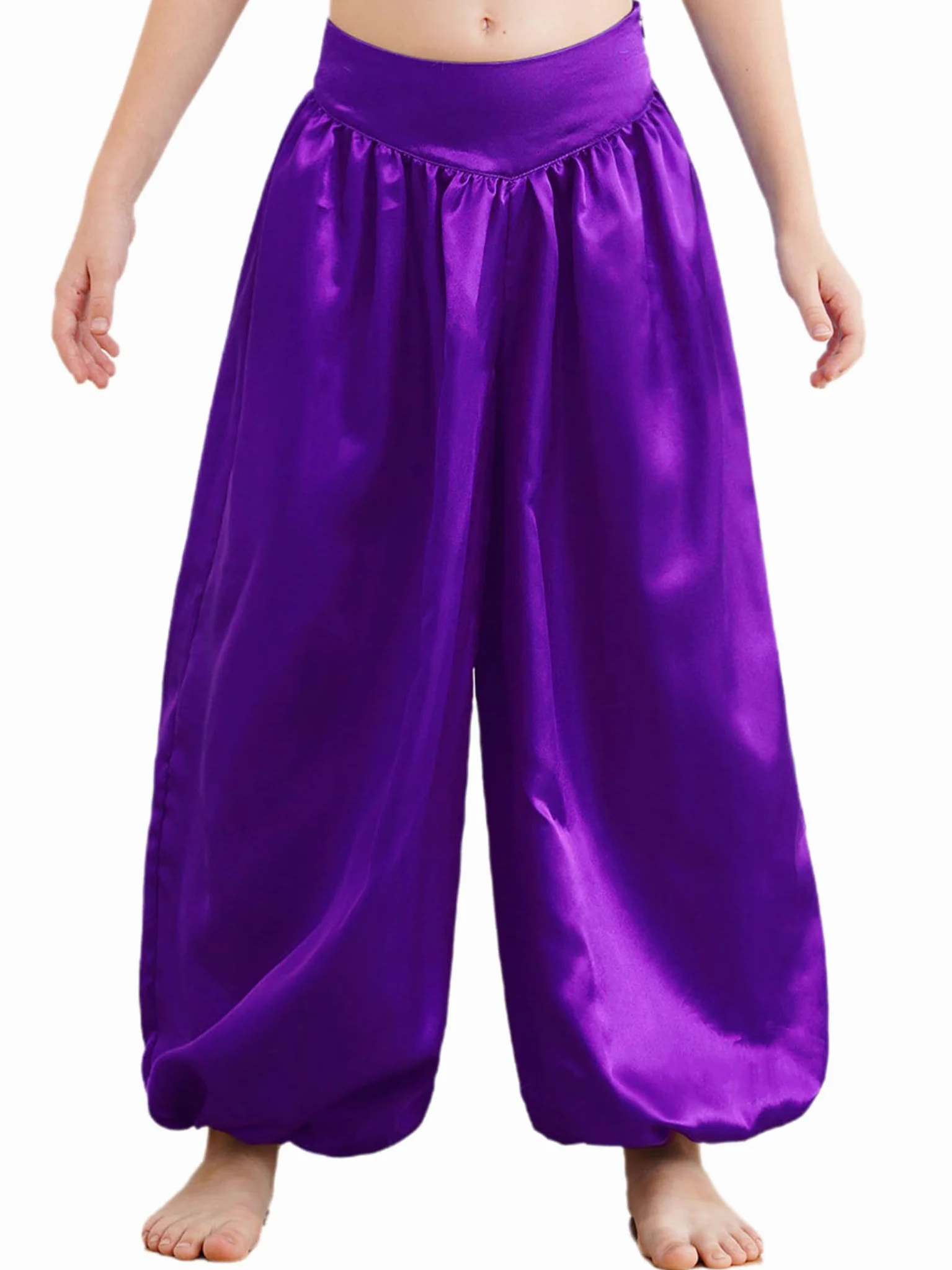 Dziecięce spodnie do tańca brzucha, rozciągliwe, haremki, wysoki stan, spodnie do tańca, luźne, slim fit, spodnie alladynki, legginsy, kostium karnawałowy