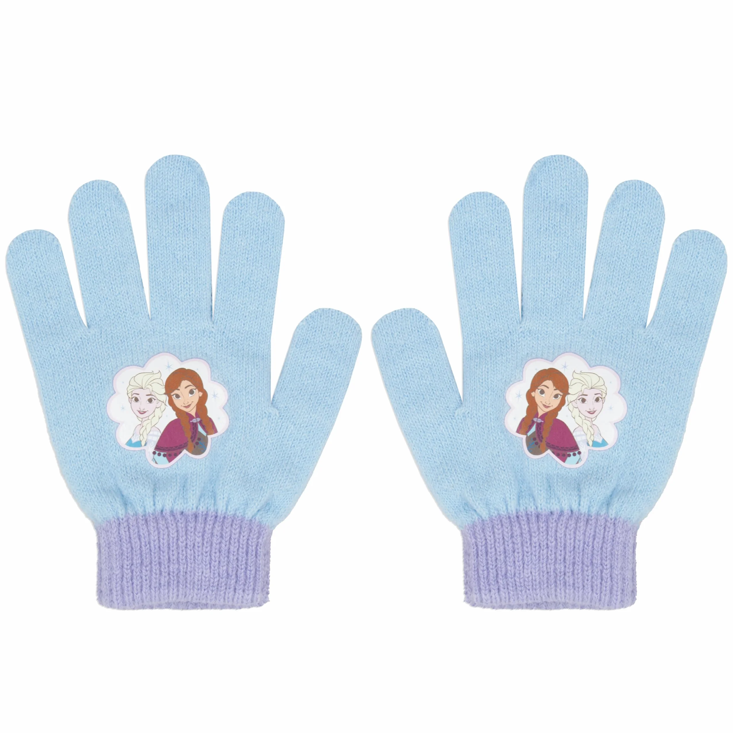 Zestaw Czapki I Rękawiczek Disney Dla Dzieci | Zestaw Rękawiczek Elsa Frozen | Czapka I Rękawiczki Anna I Elsa Dla Dziewczynek | Jednorozmiarowe Niebieskie